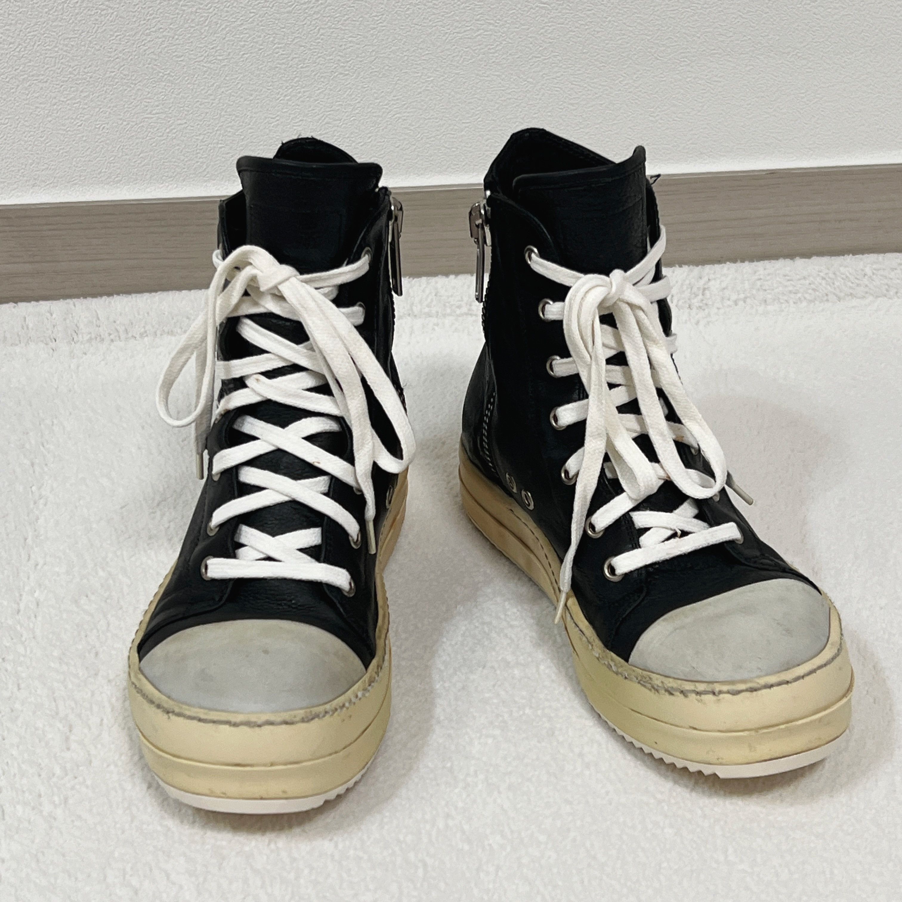 Rick Owens Rick Owens SS12 SCARPE IN PELLE SNEAKERS BLACK/WHITE Size US 5.5 / EU 38 - 3 Thumbnail