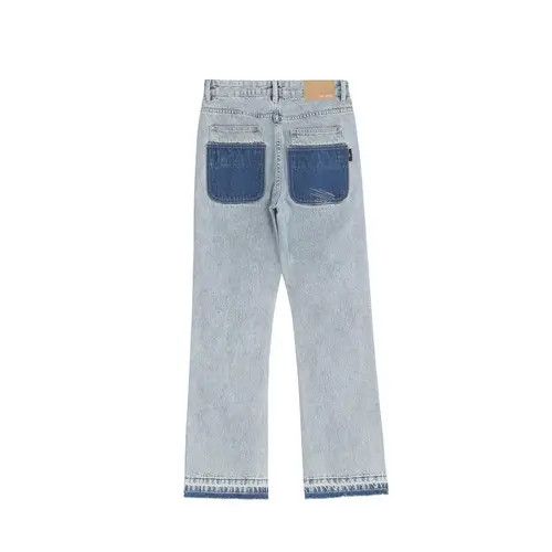 pattern distressed punk flared jeans