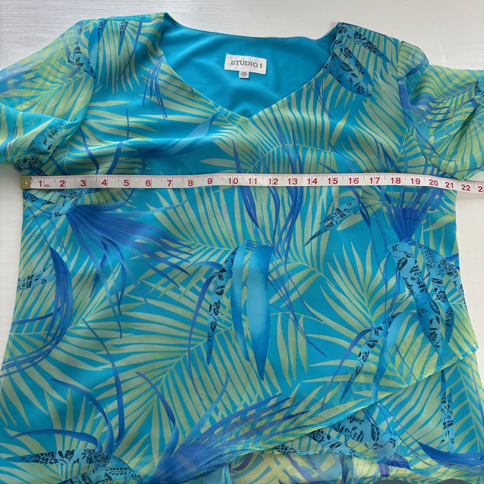 Other Studio 1 Floral Maxi Skirt Set 14W Blue Yellow Tropical 2pc Size 36" / US 14 / IT 50 - 7 Thumbnail