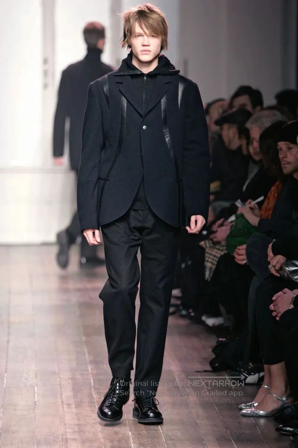 Yohji Yamamoto Yohji Yamamoto Black Suit Jacket with Leather. Size US M / EU 48-50 / 2 - 3 Thumbnail