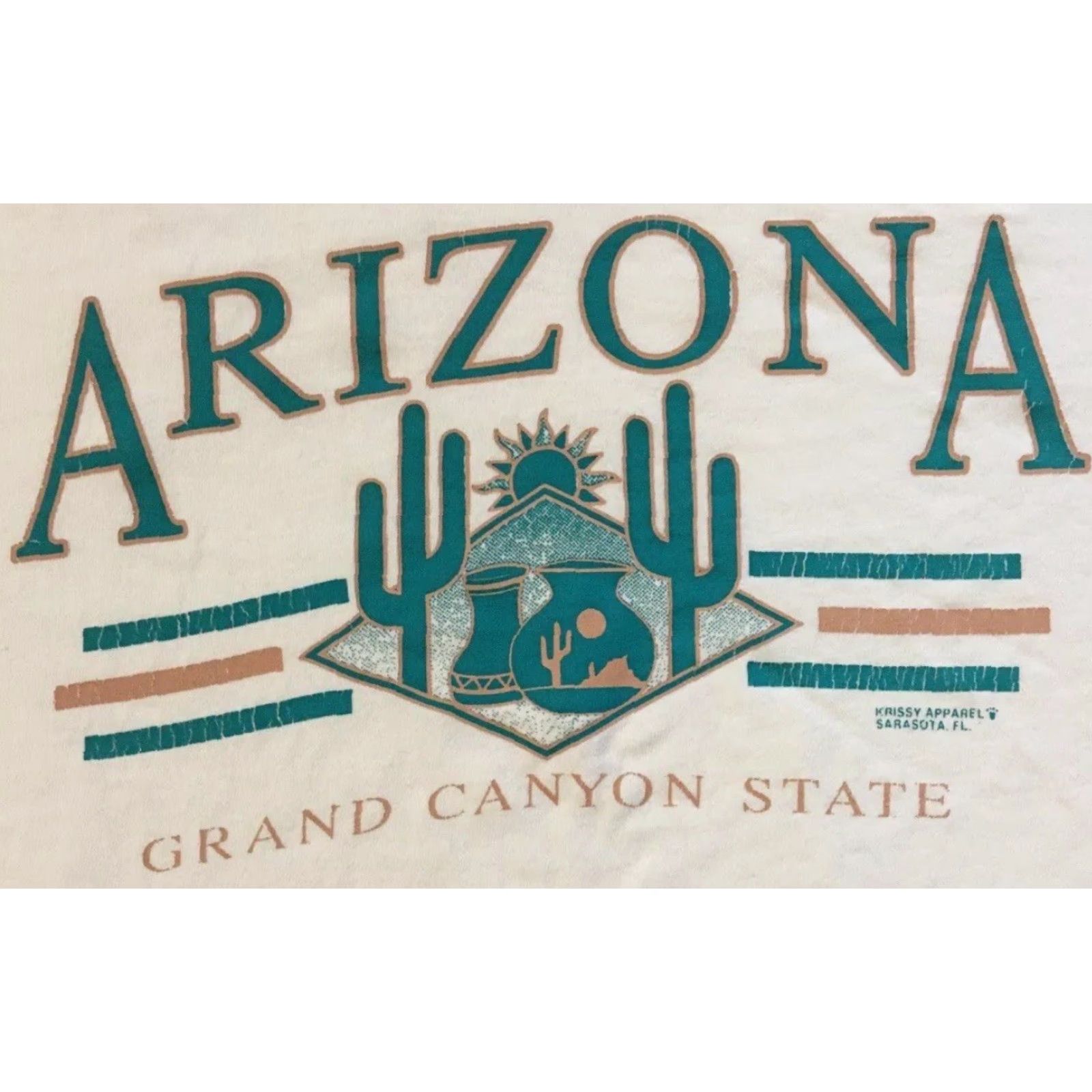 Vintage VINTAGE Arizona Cactus Shirt L White 90s Distressed Graphic Sun Palm Trees Grunge Western Casual Mens T-Shirt Size US L / EU 52-54 / 3 - 3 Thumbnail