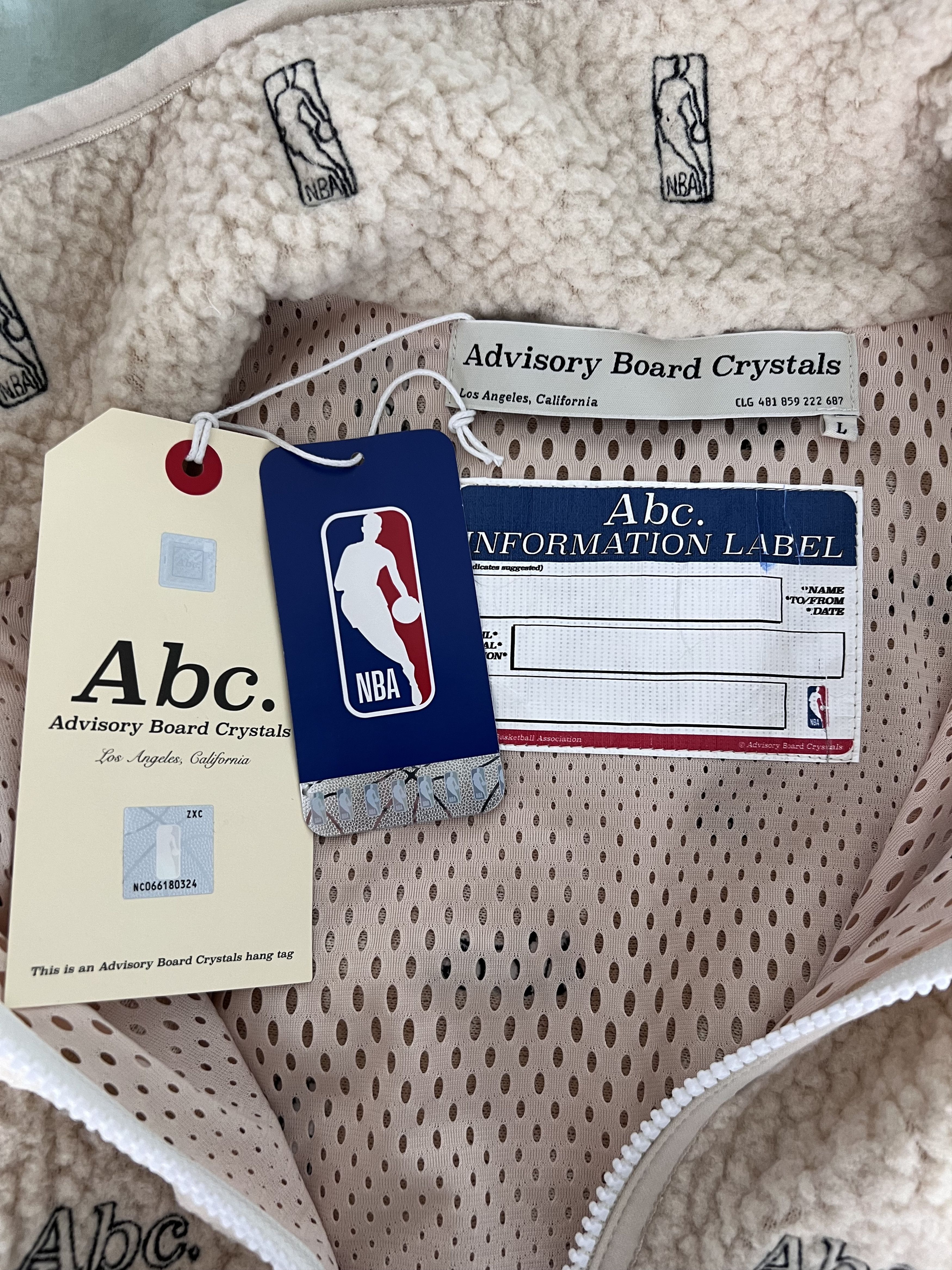 Advisory Board Crystals × NBA Advisory Board Crystals NBA Fleece Zip Jacket in Cream Size US L / EU 52-54 / 3 - 7 Thumbnail