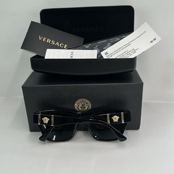 Versace New Authentic VERSACE Men's Low Bridge Fit Sunglasses VE4457 Size ONE SIZE - 3 Thumbnail