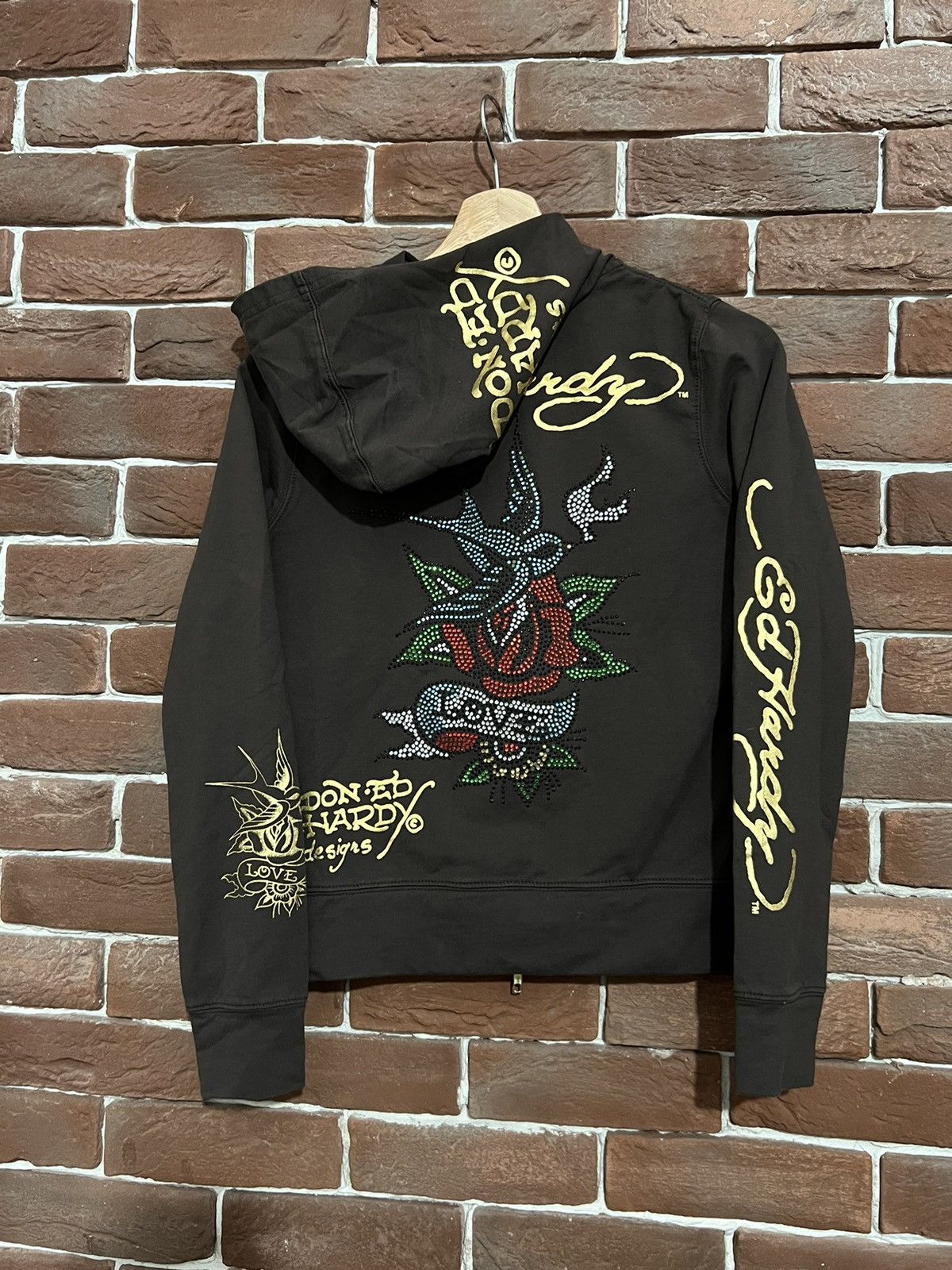 Christian Audigier Vintage Y2K Ed Hardy Flowers Burd Ch. Audigier Zip hoodie Size S / US 4 / IT 40 - 2 Thumbnail