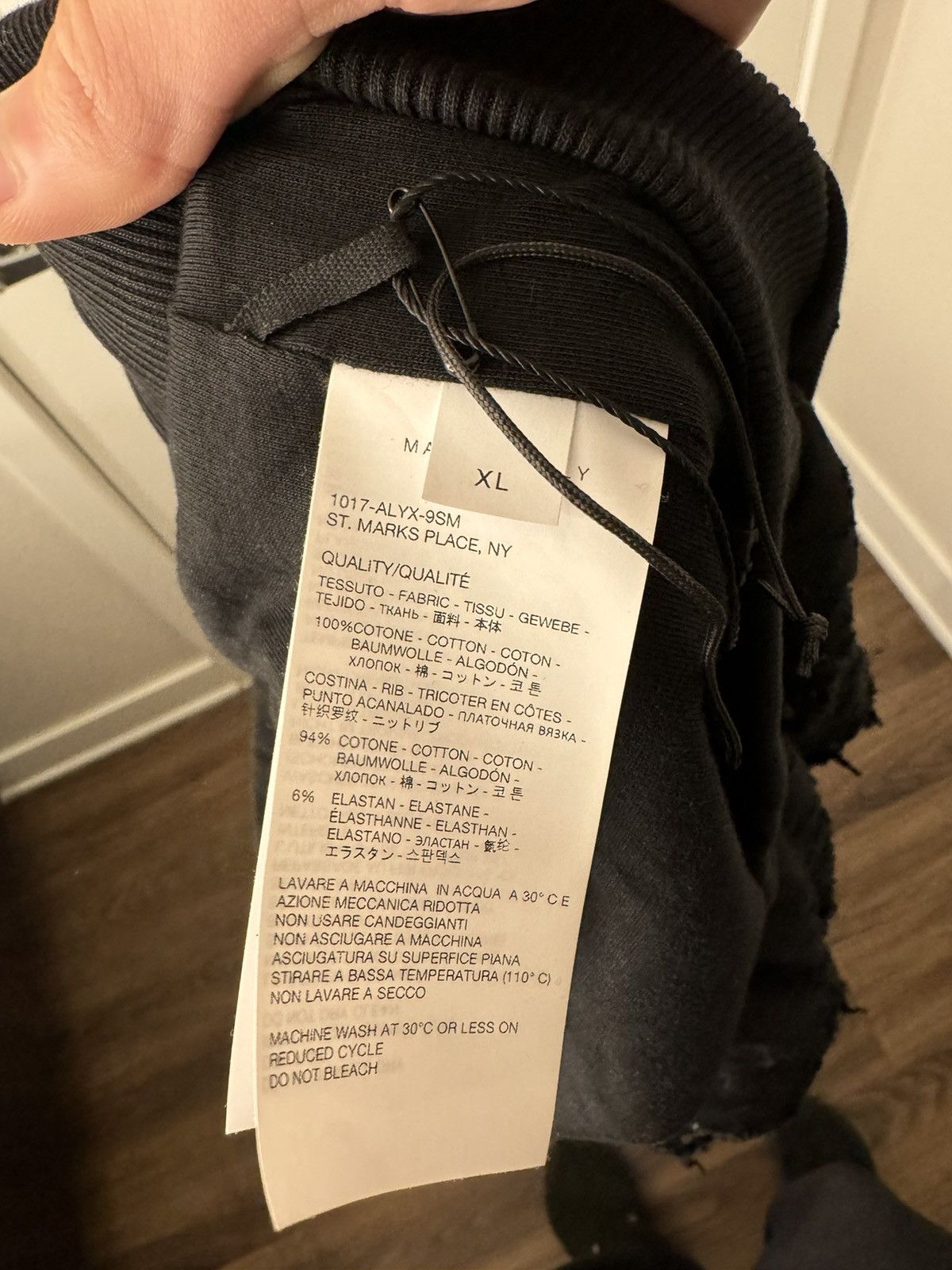 1017 ALYX 9SM Black Snap Off Sweatpants 1017 ALYX 9SM