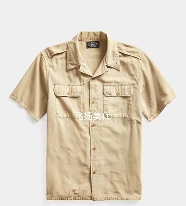 RRL Ralph Lauren RRL Cotton Dobby Camp Shirt for Men Size US XL / EU 56 / 4 - 1 Thumbnail