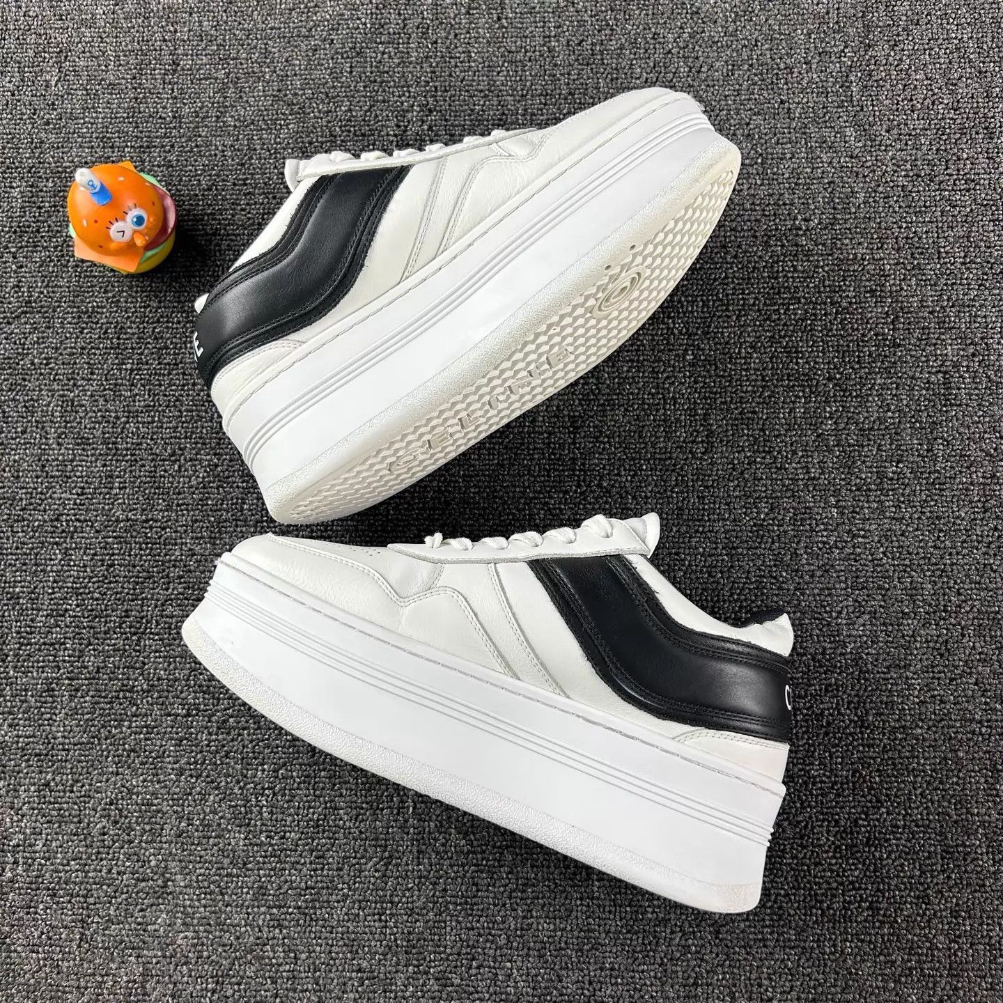 Celine Celine Black White Colorblock Platform Sneakers Size US 6.5 / IT 36.5 - 3 Thumbnail