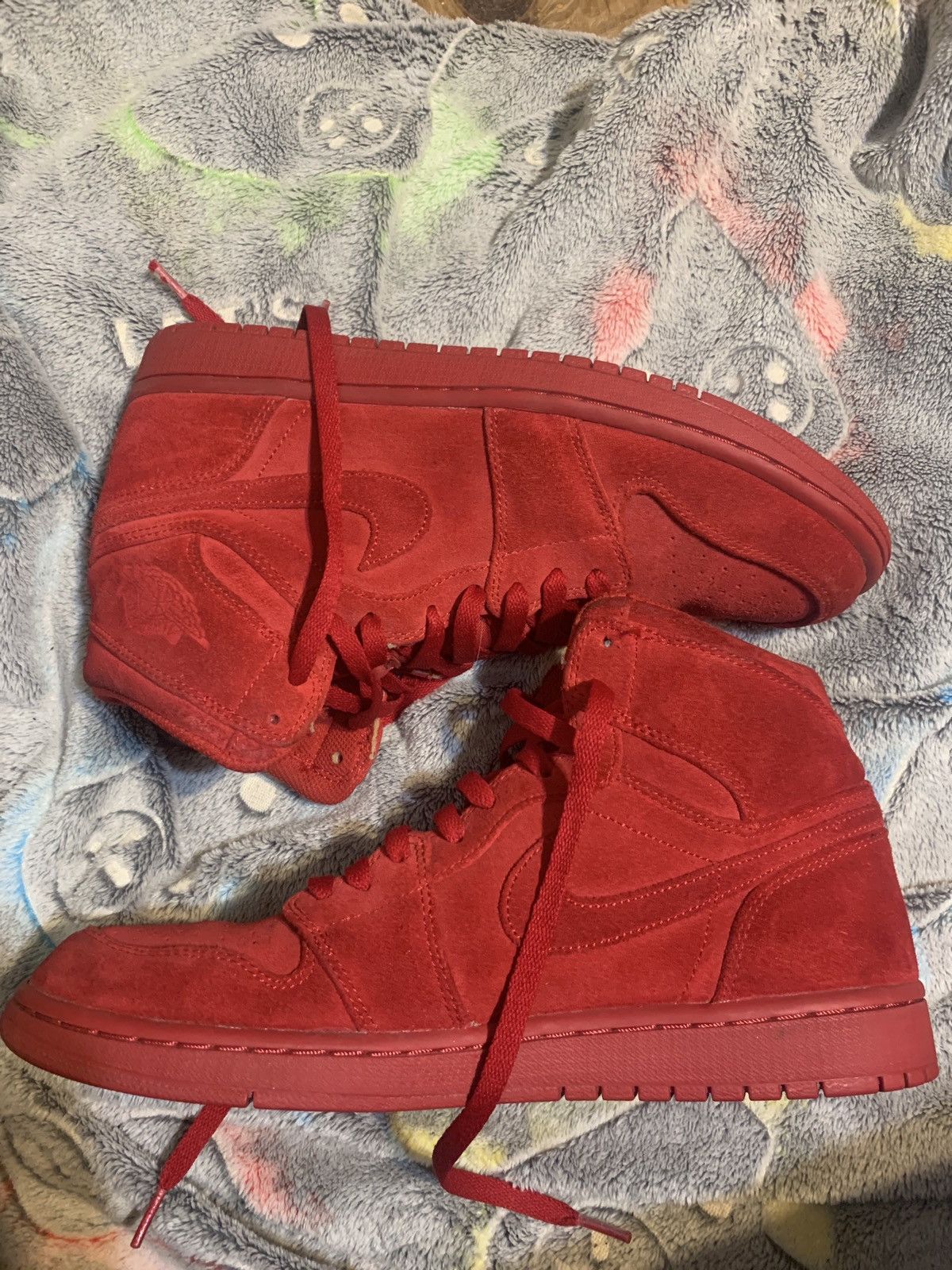 Jordan Brand Red Suede Retro Jordan 1’s Size US 11 / EU 44 - 1 Thumbnail
