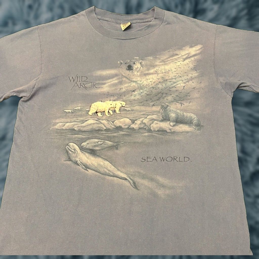 Vintage VINTAGE 90s Sea World Wild Artic Ride Promo Nature Tee Shirt Mens Size Large Size US L / EU 52-54 / 3 - 1 Thumbnail