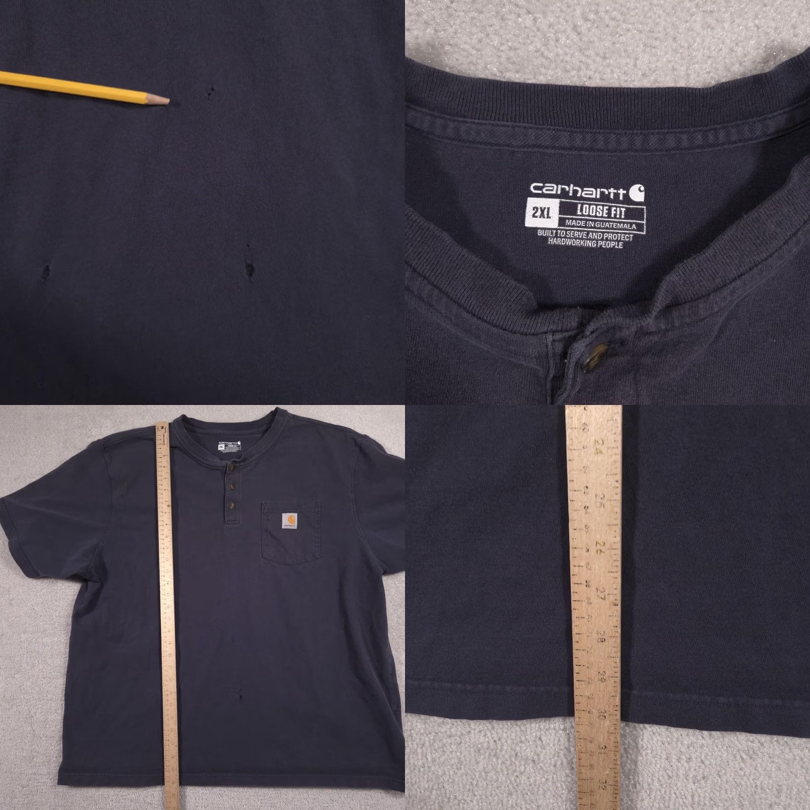 Carhartt Carhartt Henley Shirt Mens 2XL Blue Short Sleeve Pocket Workwear Tee Casual Size US XXL / EU 58 / 5 - 8 Thumbnail