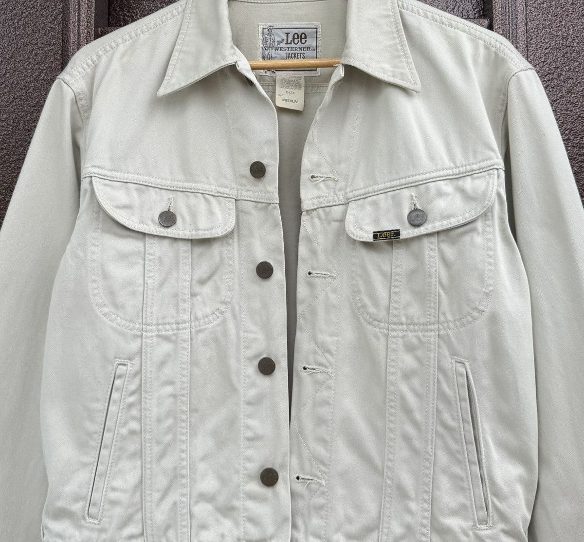 Lee Vintage Lee Westerner Jacket Cream Denim Western Trucker Size US M / EU 48-50 / 2 - 2 Thumbnail