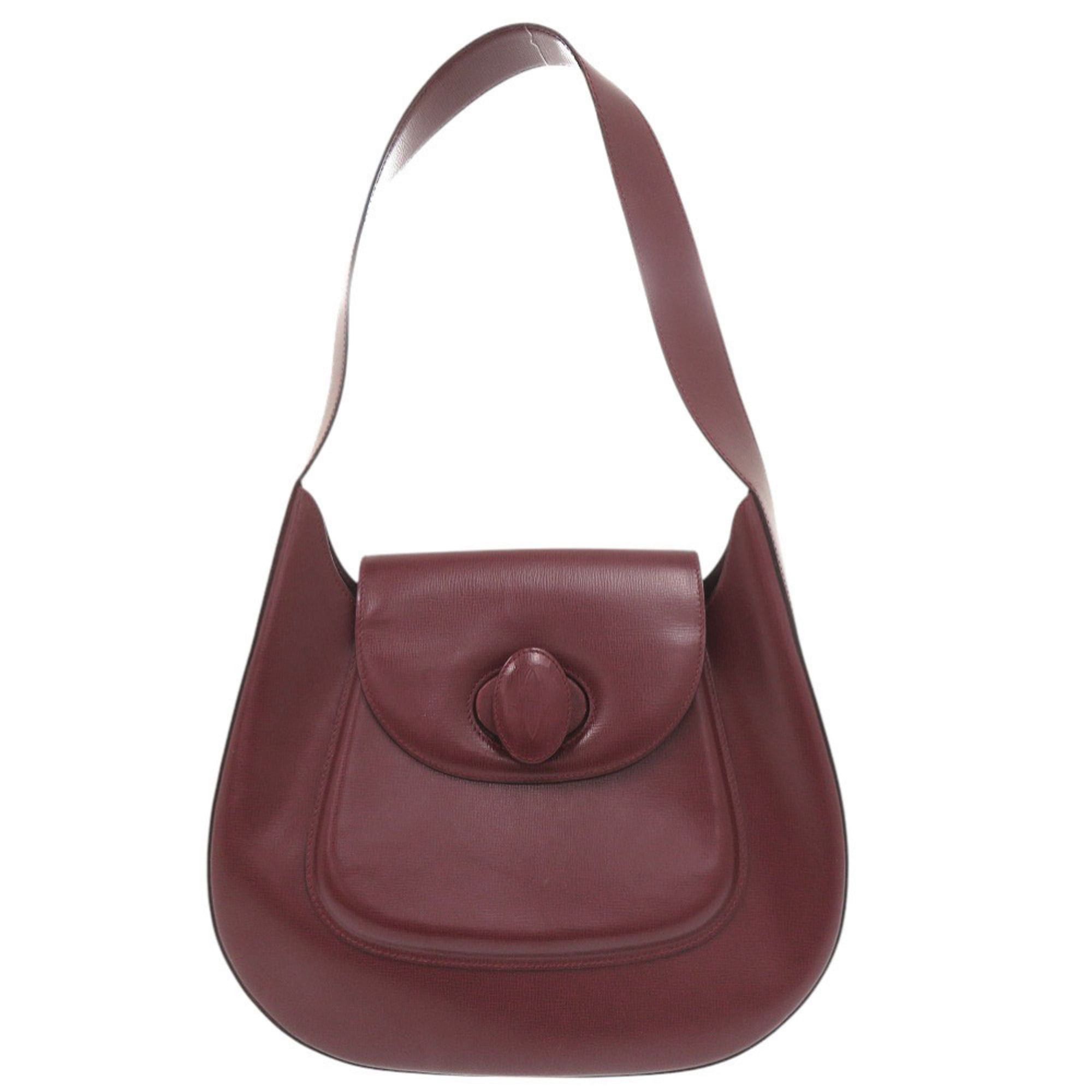 Cartier Excellent condition Cartier Must Line leather burgundy one-shoulder bag 0673CARTIER Size ONE SIZE - 1 Thumbnail