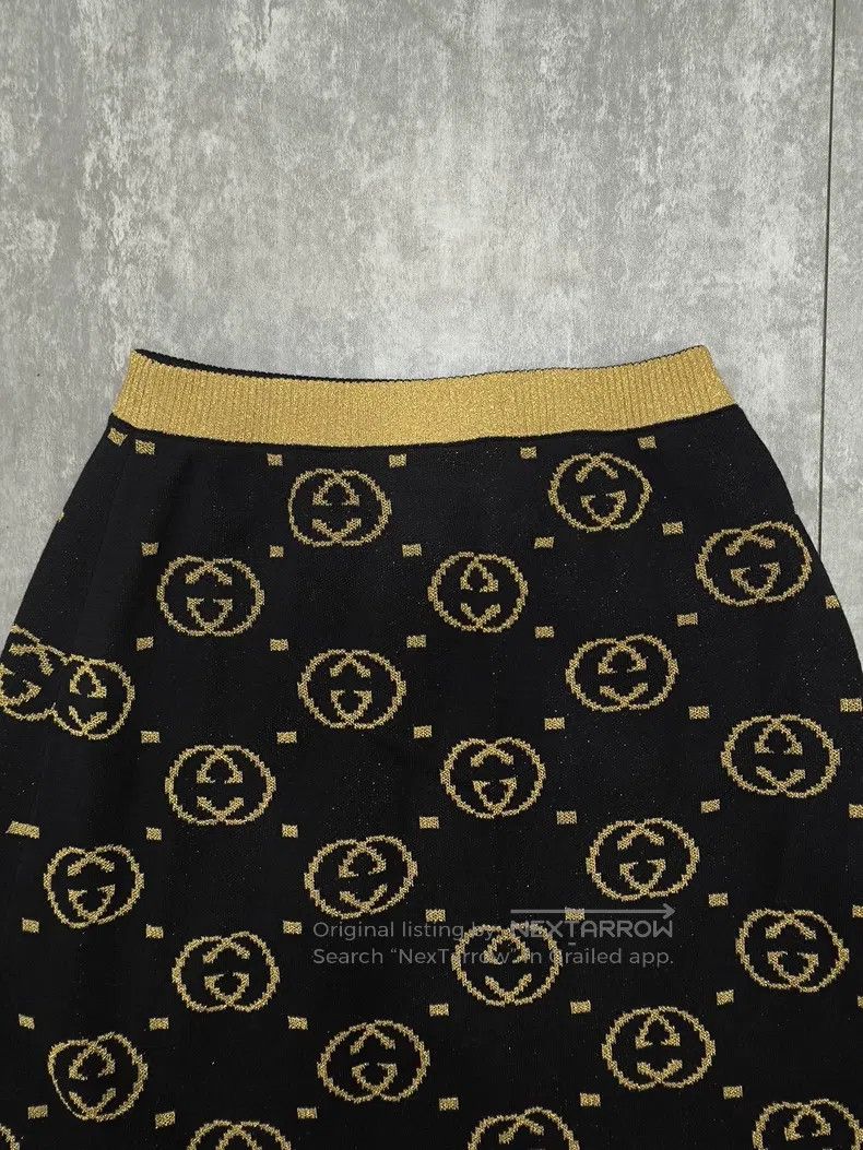 Gucci Gucci SizeXS Black and gold double G old flower knitted ski Size 42" / US 20 - 3 Thumbnail