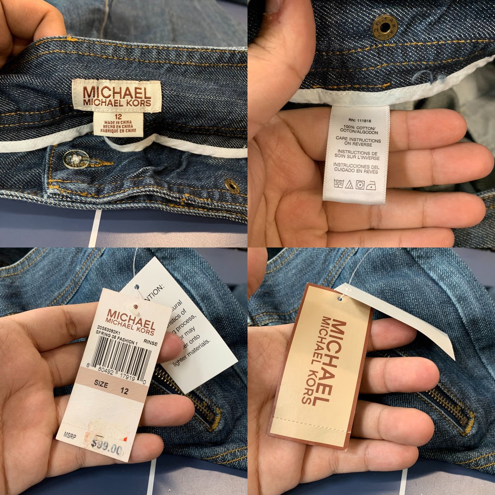 Michael Kors Michael Kors Denim Bootcut Jeans Womens 12 Blue Fits 33x32 Zip Pockets Size 34" / US 12 / IT 48 - 9 Thumbnail