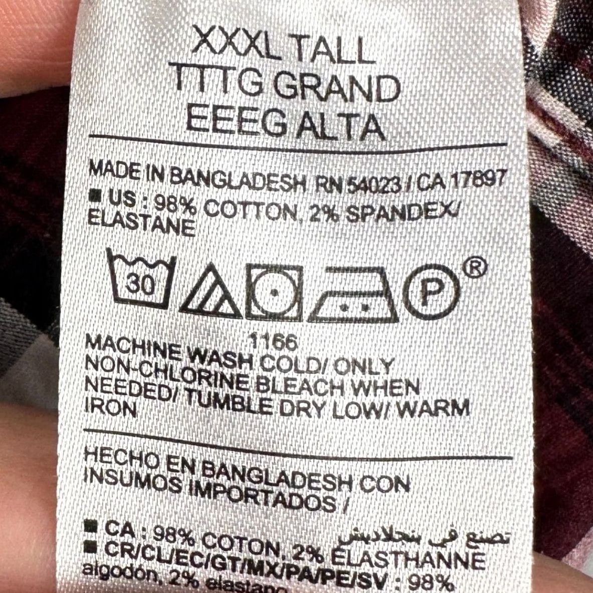 Old Navy VINTAGEOLD NAVY Everyday Shirt Mens 3XL Tall Maroon Built In Flex Regular Fit Plaid Size US XXL / EU 58 / 5 - 5 Thumbnail