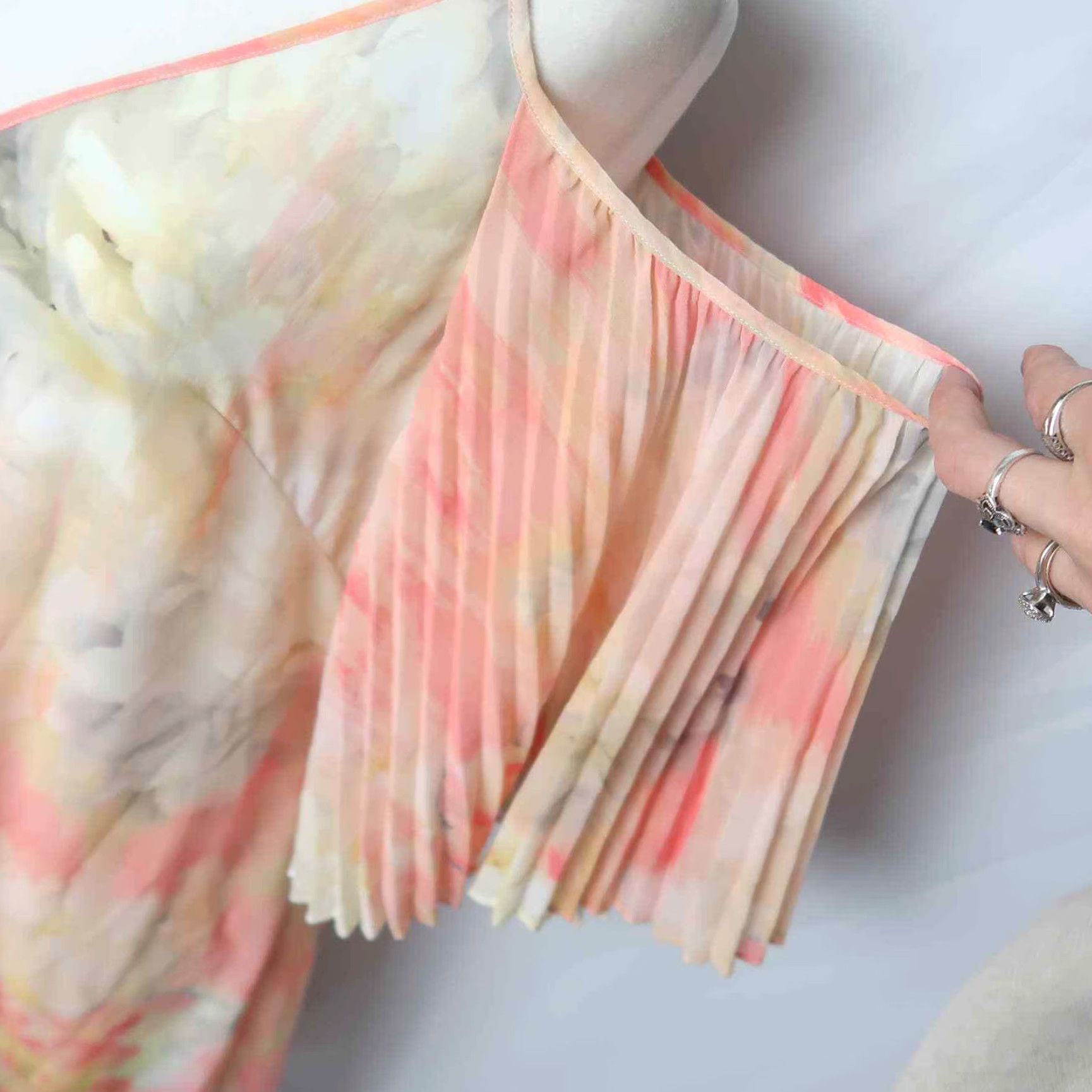 White House Black Market White House Black Market Dress Women 6 Orange Floral Watercolor Sundress Spaghetti Straps Cold Shoulder Spring Knee Length Party Cocktail Size M / US 6-8 / IT 42-44 - 4 Thumbnail