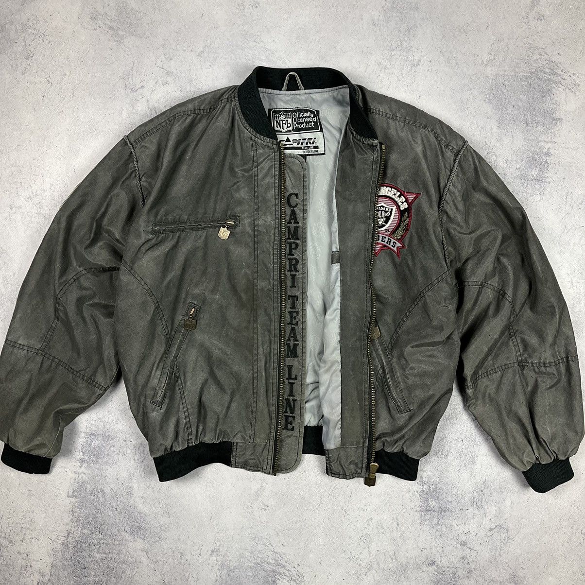 NFL Vintage NFL Los Angeles Raiders y2k rare bomber jacket 1991 Size US L / EU 52-54 / 3 - 8 Thumbnail