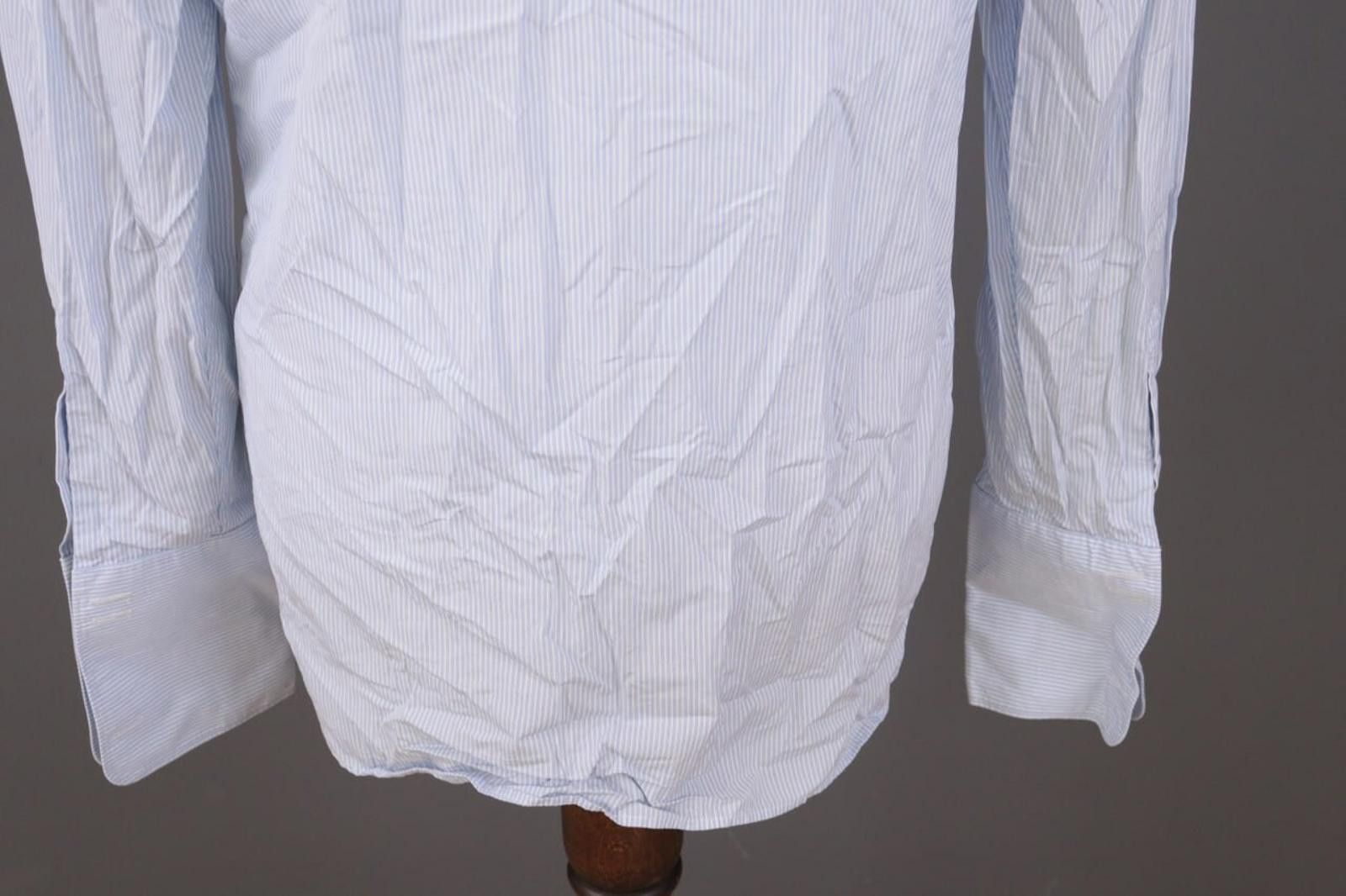 Gieves & Hawkes Gieves & Hawkes Blue Pinstripe Cuffs Dress Shirt Size 16 Size US M / EU 48-50 / 2 - 12 Thumbnail