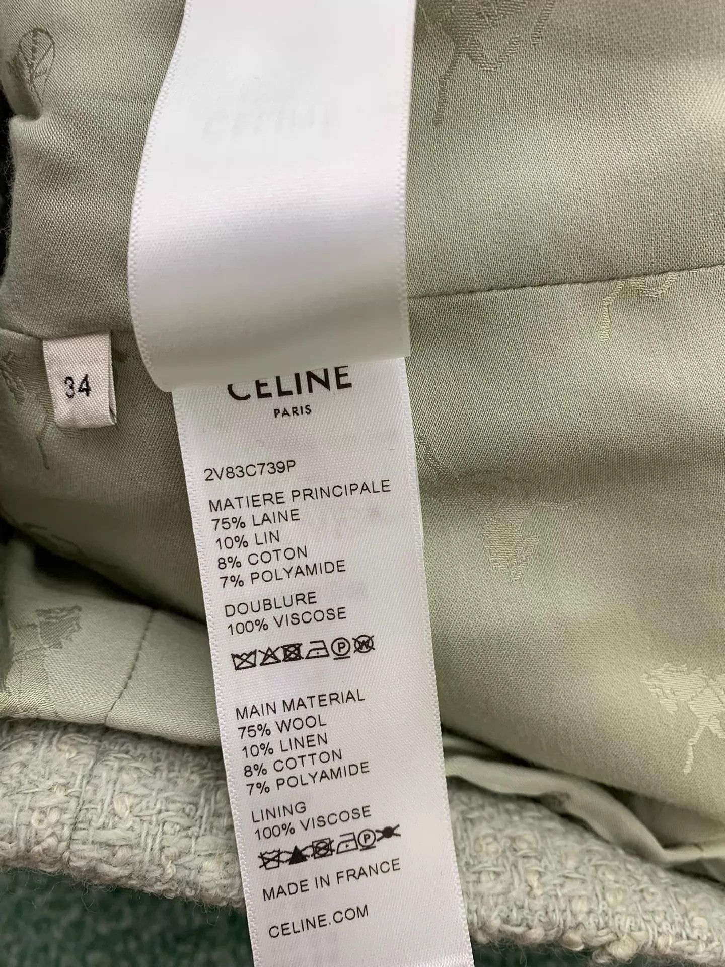 Celine CELINE Green Gold-Button Jacket 34 New Size XXS / US 00 / IT 34 - 6 Thumbnail