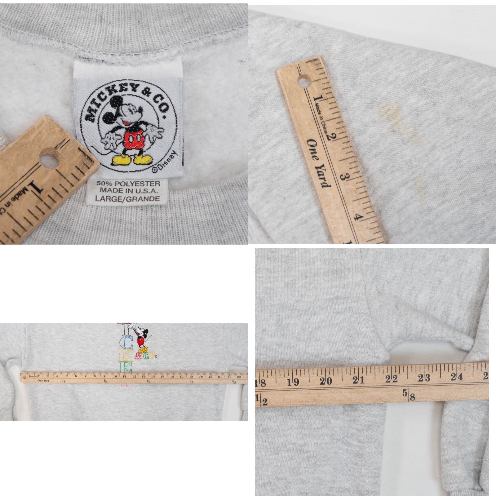 Mickey & Co. VINTAGE Disney Mickey Mouse Embroidered Crewneck Pullover Sweatshirt Women's Size L Gray Sweatshirt Disney Mickey Mouse VTG 90s 80s Cartoon USA Size L / US 10 / IT 46 - 8 Thumbnail