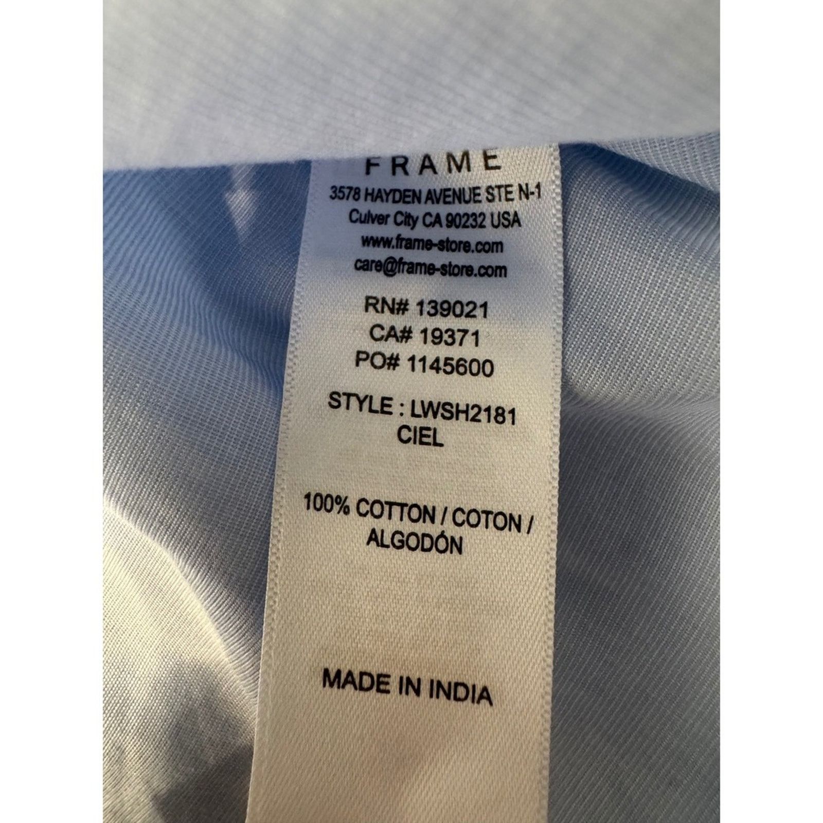 Significant Other FRAME Women V Neck Cap Sleeve Tunic Top Blue M/M Cotton Size S / US 4 / IT 40 - 4 Thumbnail