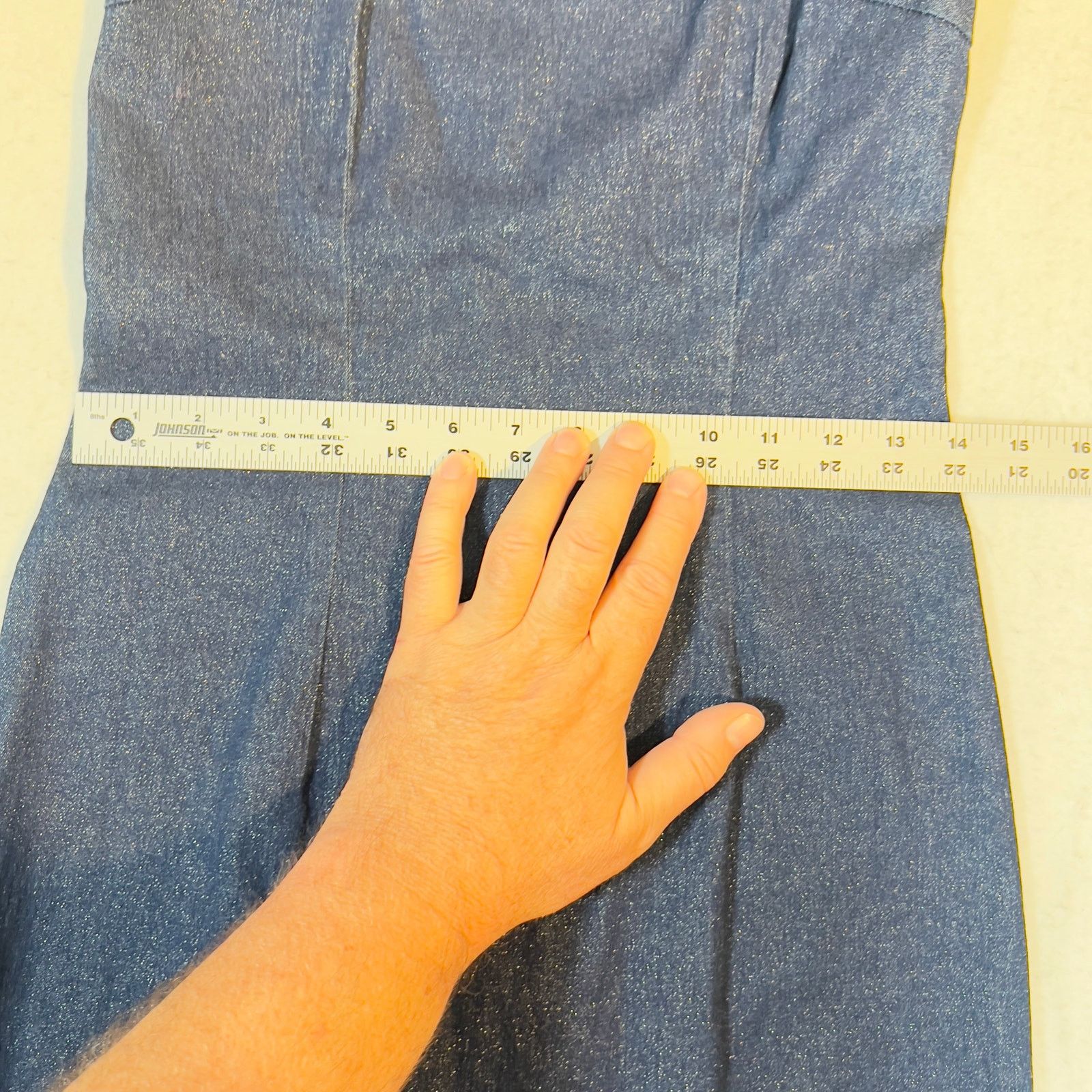 MAGGY LONDON Maggy London Denim Above the Knee Dress Woman Size 4 Sparkle Size S / US 4 / IT 40 - 7 Thumbnail