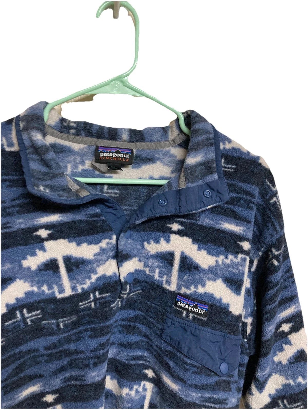 Patagonia Patagonia Synchilla Snap-T Pullover Fleece Blue Aztec Large Size US L / EU 52-54 / 3 - 1 Thumbnail