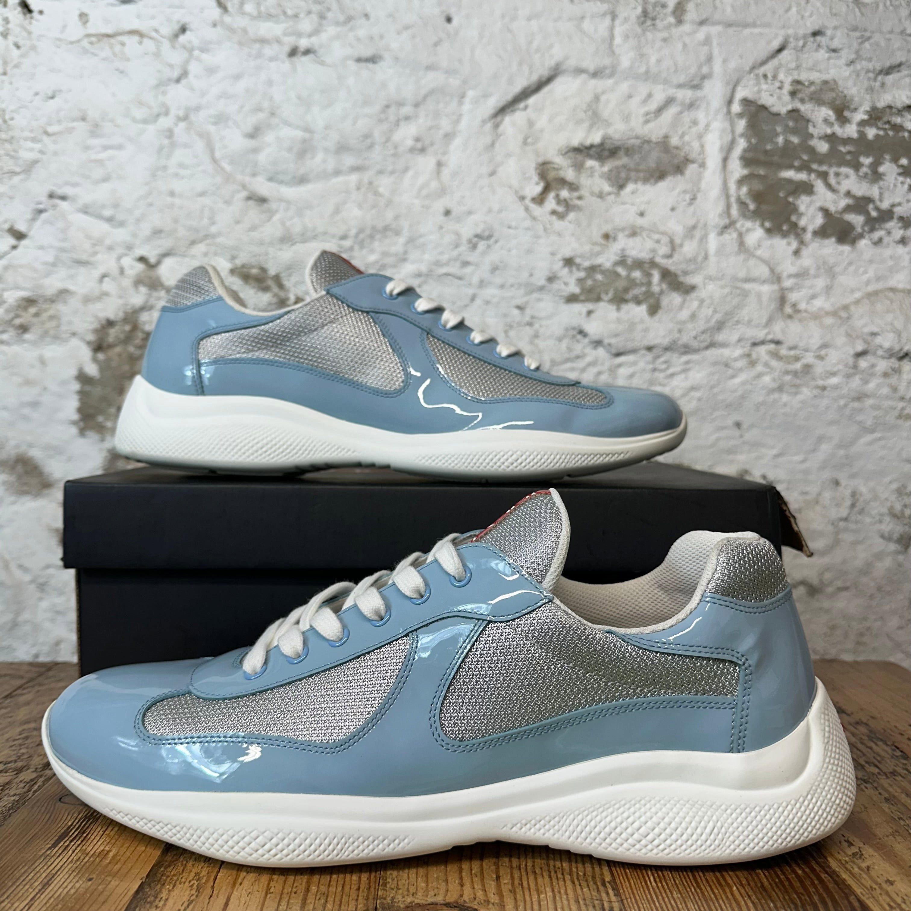 Prada Prada Americas Cup Baby Blue Patent Grey White Sneaker Sz 14 Size US 14 / EU 47 - 1 Thumbnail