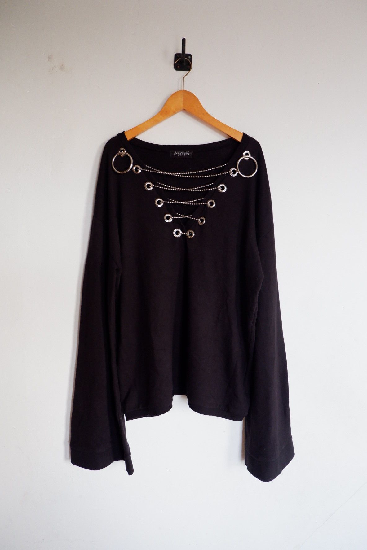 Japanese Brand Bercerk Gothic Chain Drawstring Crewneck - Oversized Size US L / EU 52-54 / 3 - 1 Thumbnail