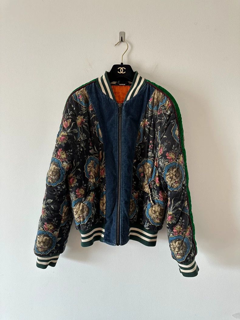 Gucci Gucci Full-printed lion petal logo pilot cotton jacket 2501 Size US S / EU 44-46 / 1 - 1 Thumbnail