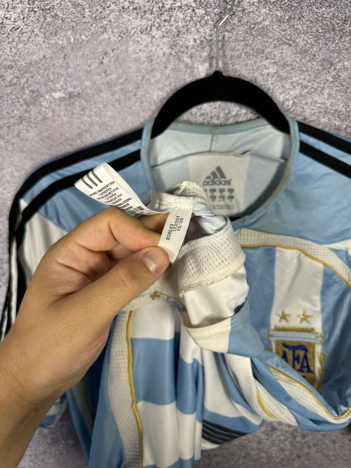 Adidas TEVEZ Argentina National Team 2006 Adidas Soccer Jersey Size US XL / EU 56 / 4 - 13 Thumbnail