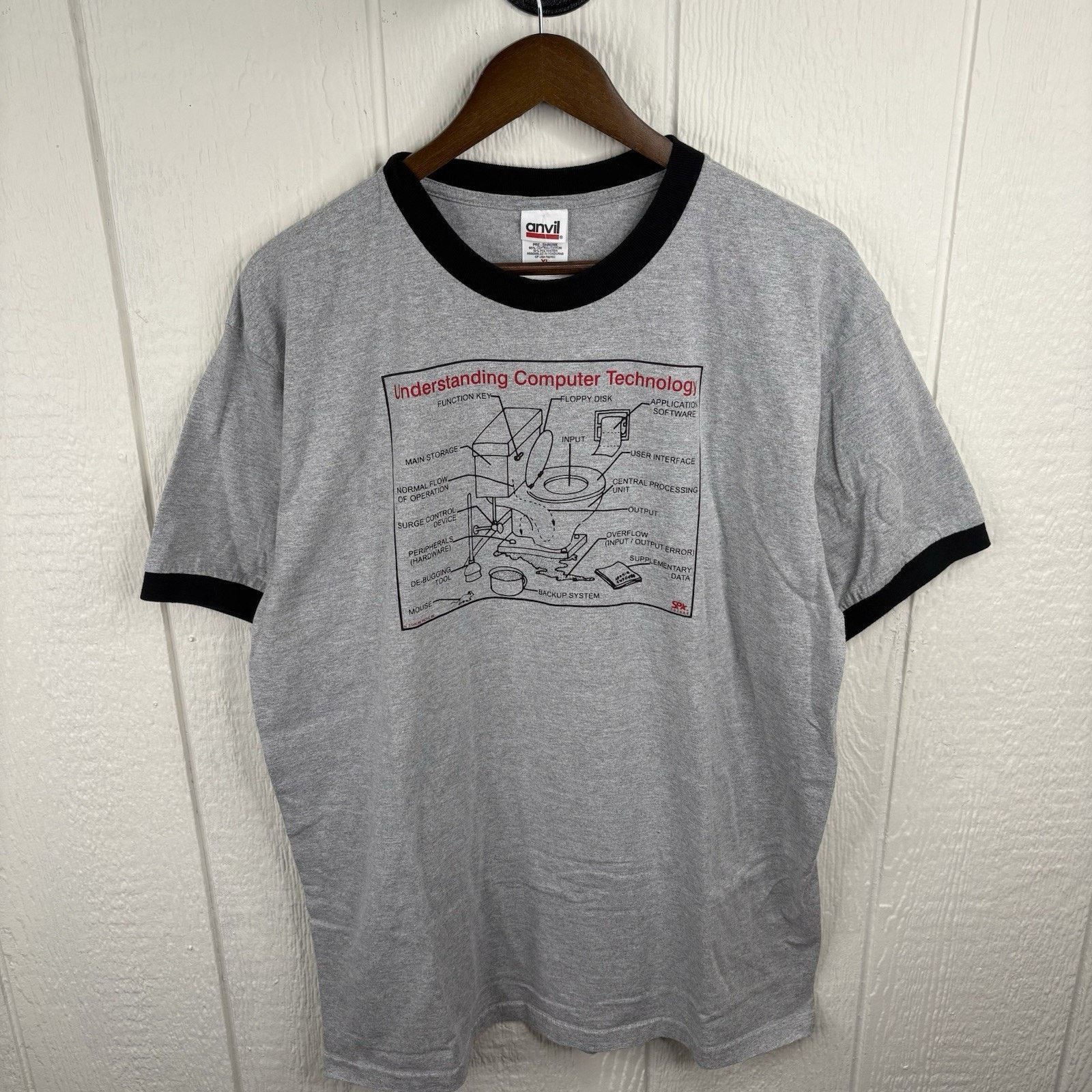 Anvil Y2K Funny Computer Toilet Comparison Tee Size XL Size US XL / EU 56 / 4 - 1 Thumbnail