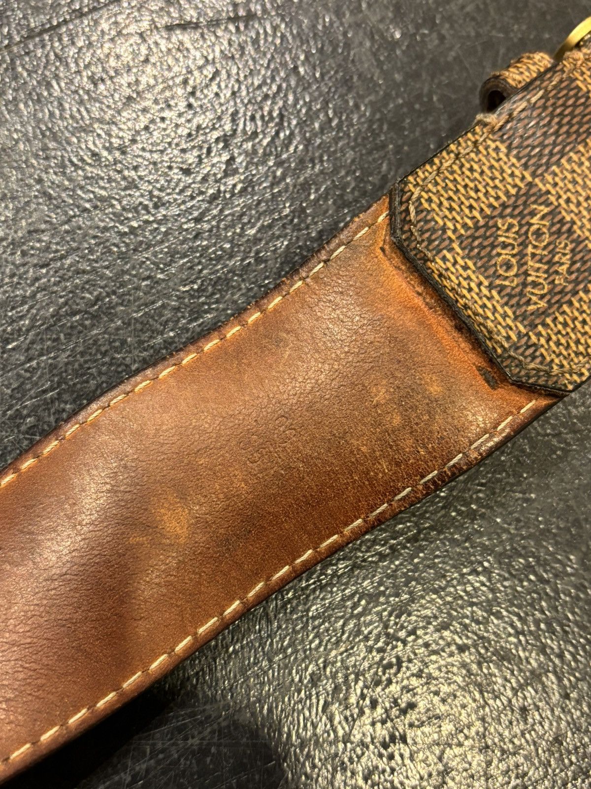 Louis Vuitton Louis Vuitton Square Buckle Damier Belt - Brown Size 36 - 10 Thumbnail