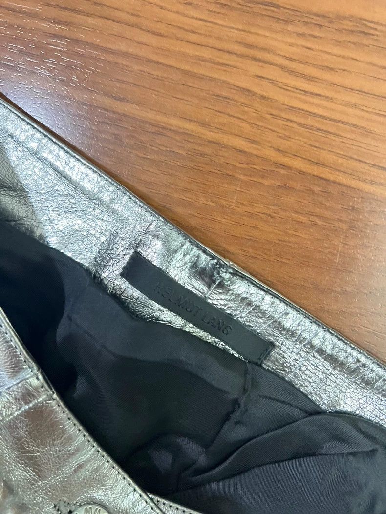 Helmut Lang HELMUT LANG size 0 Silver 100% cowhide skirt with super shi Size 42" / US 20 - 5 Thumbnail