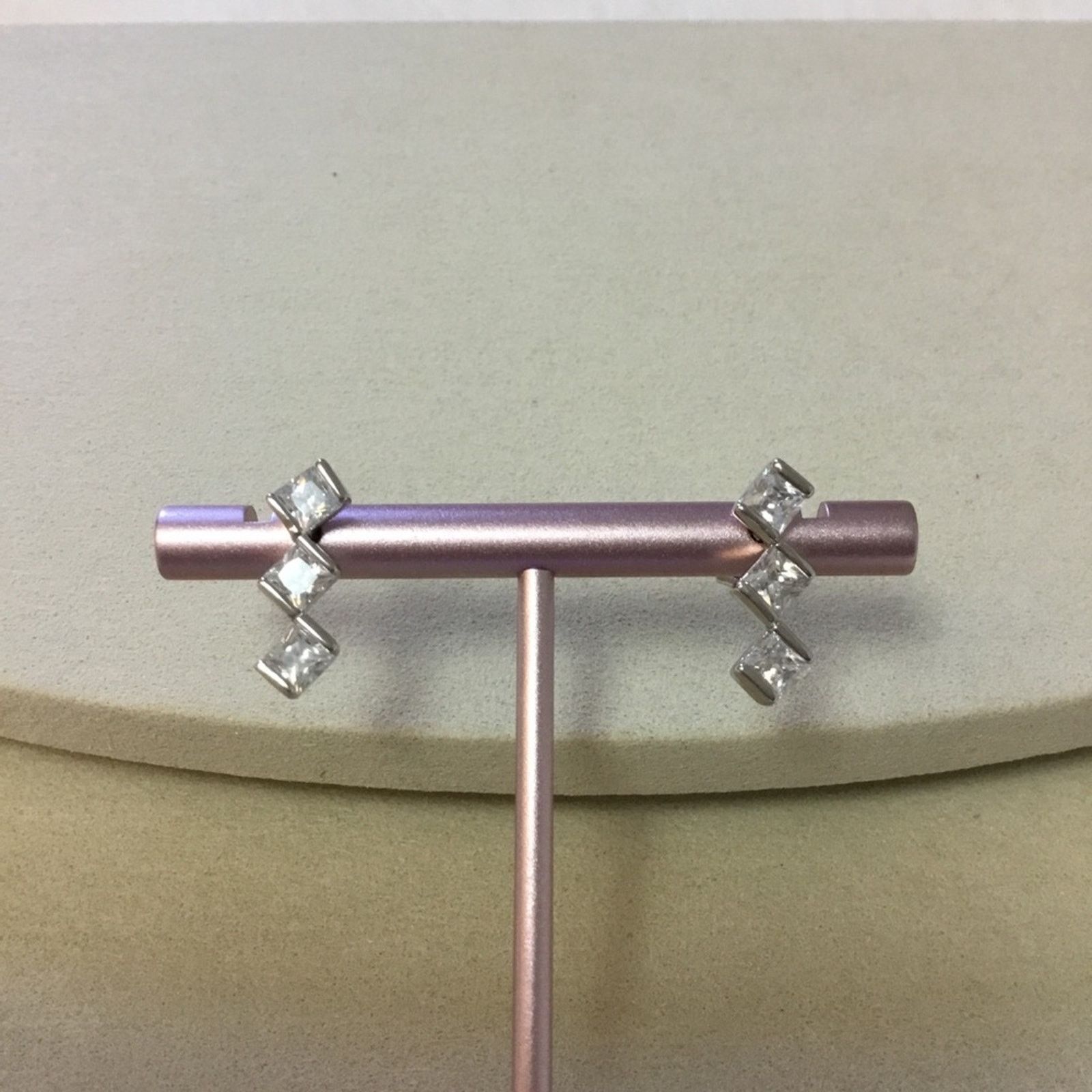 Other Silver Trio Crystal Earrings Size ONE SIZE - 4 Thumbnail