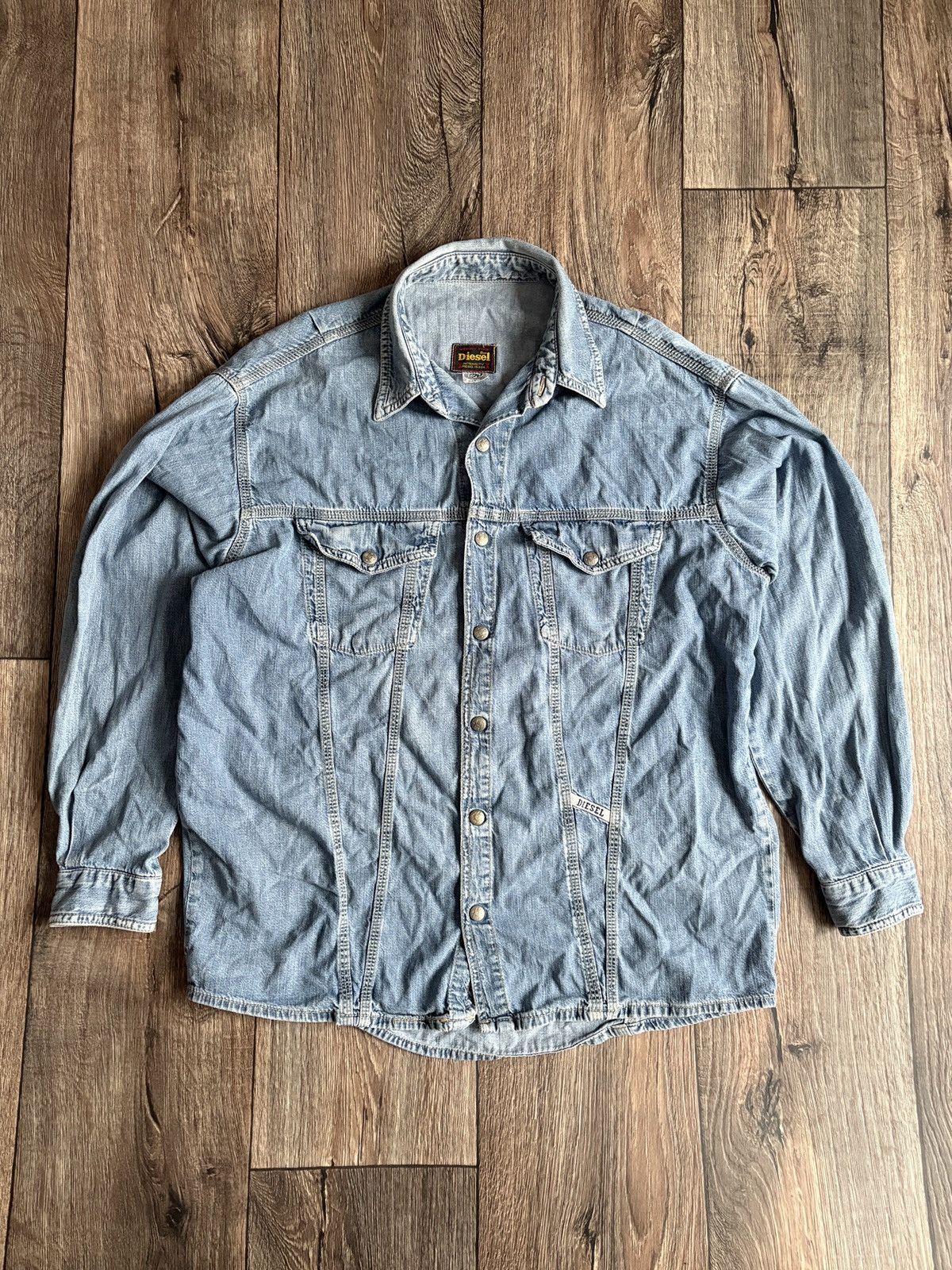 Diesel Vintage Diesel Denim Mini Logo Shirt Button Ups Size US M / EU 48-50 / 2 - 1 Thumbnail