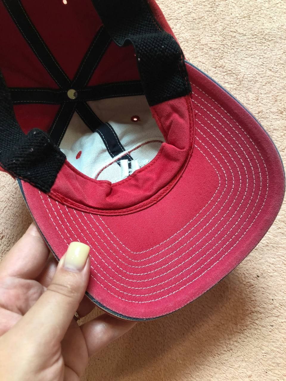 Adidas Hats red Vintage Cap big logo Adidas Y2K streetwear Size ONE SIZE - 12 Thumbnail