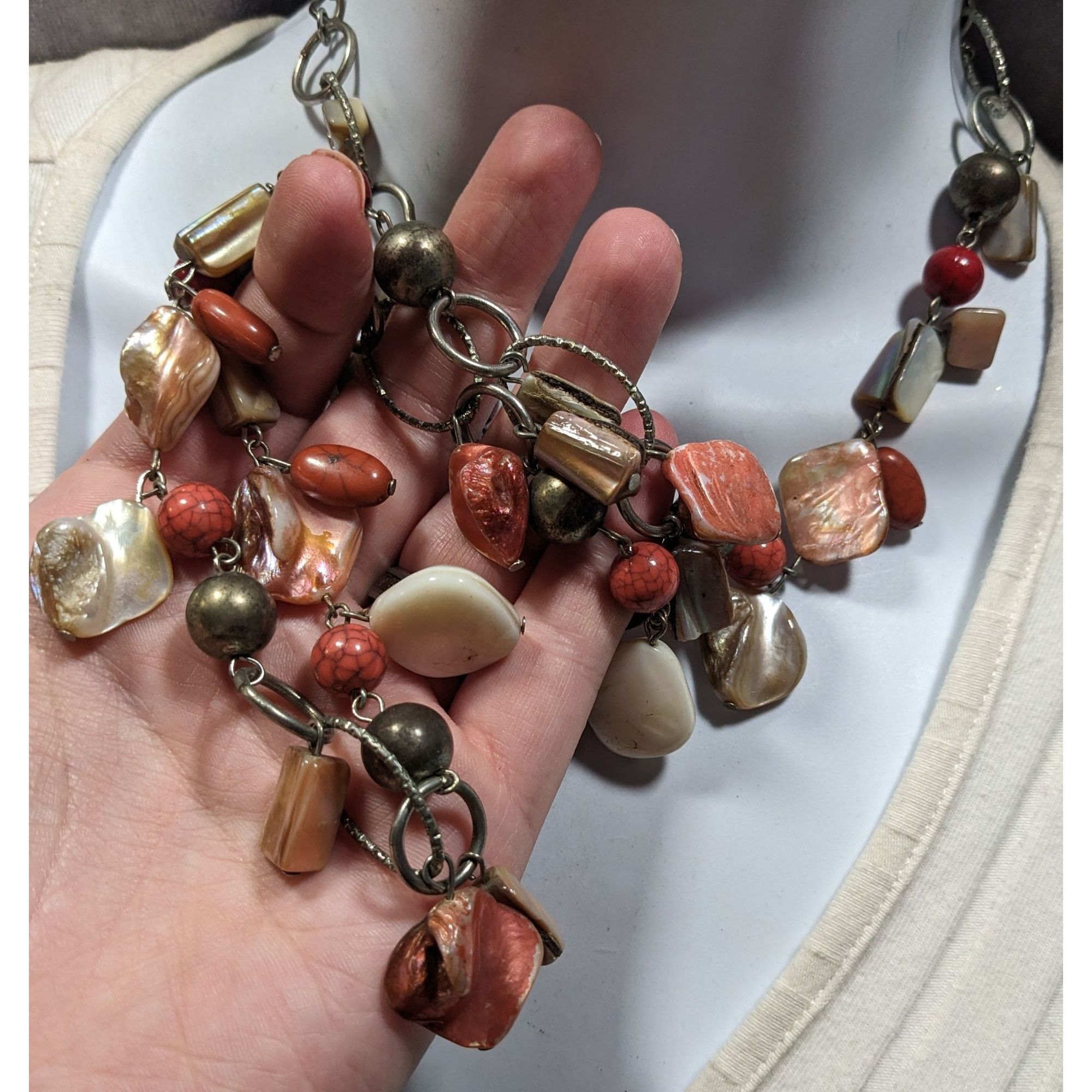 Other Vintage Mermaidcore Metal, Stone, And Pink Shell Chip Beaded Size ONE SIZE - 3 Thumbnail