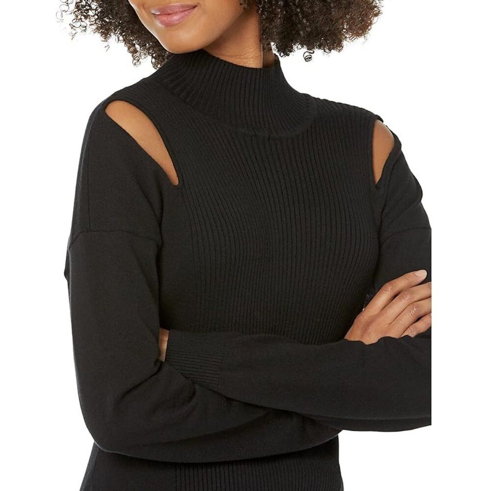 Other BCBGeneration Long Sleeve Mock Neck Shoulder Cut Out Black Size M / US 6-8 / IT 42-44 - 2 Thumbnail