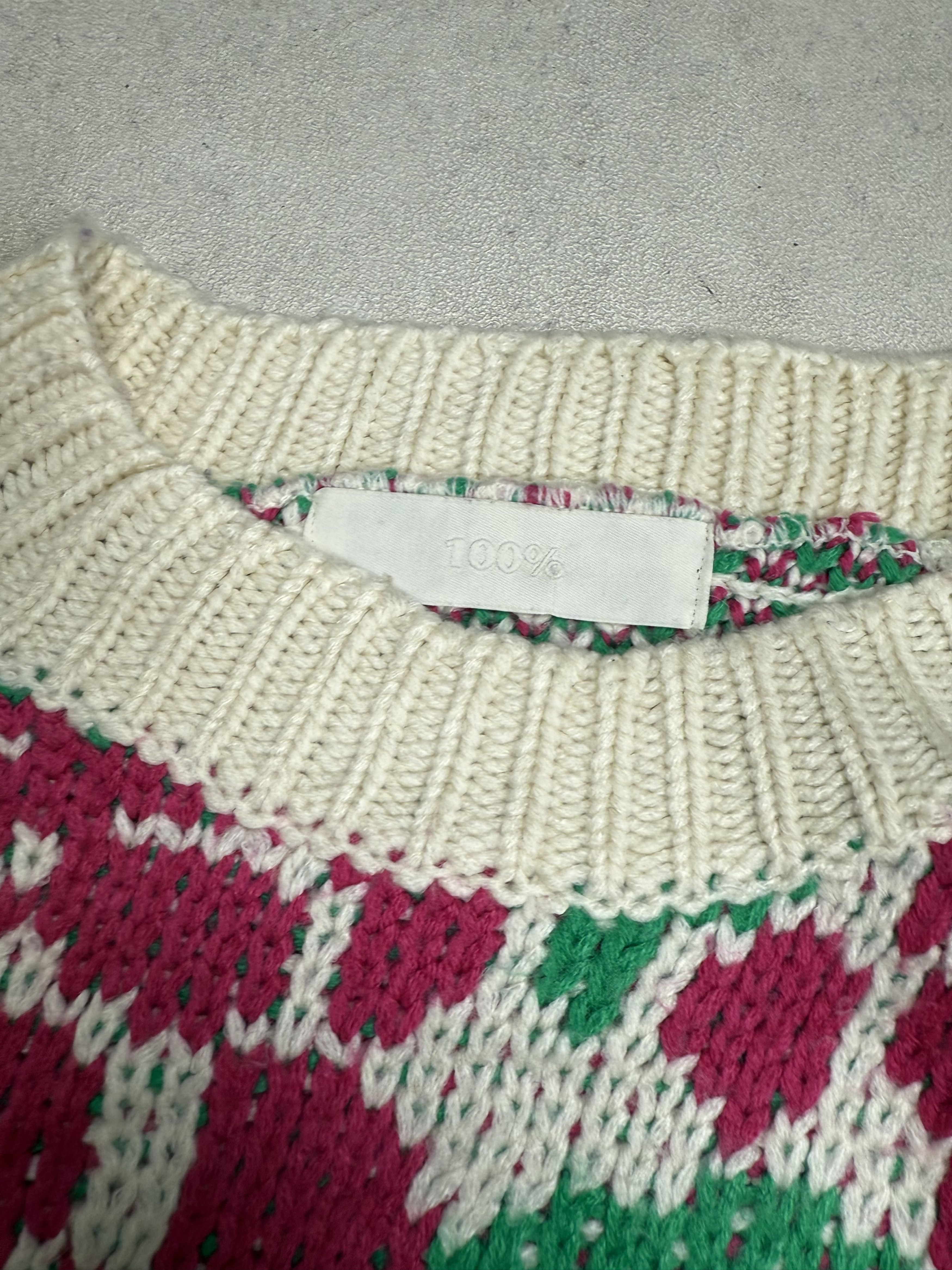 Japanese Brand Chunky Rose Knit Sweater / 90s Style Oversized Fit Size US L / EU 52-54 / 3 - 6 Thumbnail