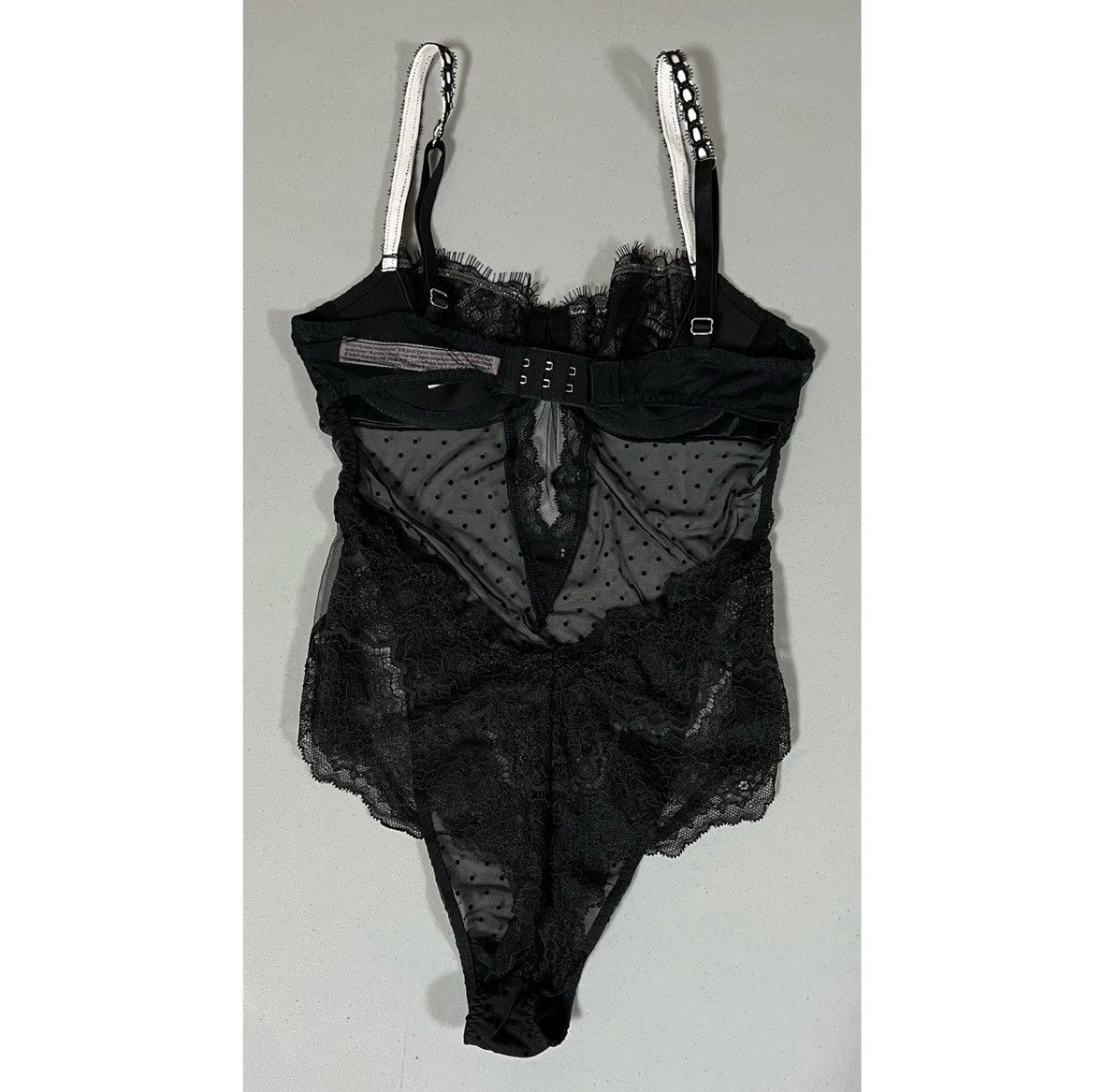 Victoria's Secret Black Polka Dot Lace Teddy Onesie Bodysuit Lingerie Size XS🖤 Size XS / US 0-2 / IT 36-38 - 6 Thumbnail