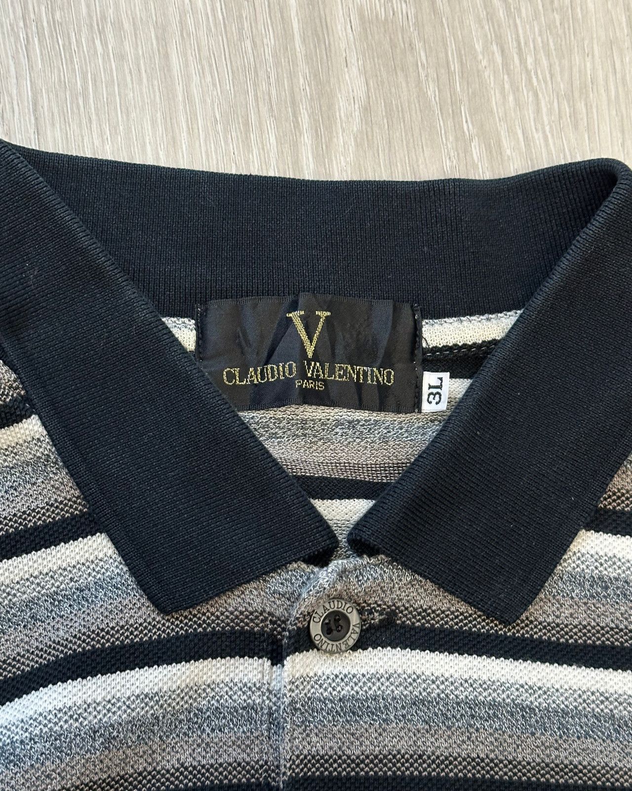 Valentino Vintage Claudio Valentino Striped Polo T-Shirt - XL (3L) Size US XL / EU 56 / 4 - 3 Thumbnail