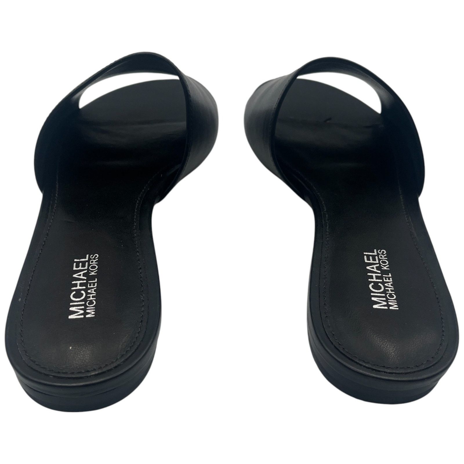 Michael Kors Michael Kors MK Shelly Leather Slides Flat Sandals Black 6M Size US 6 / IT 36 - 4 Thumbnail