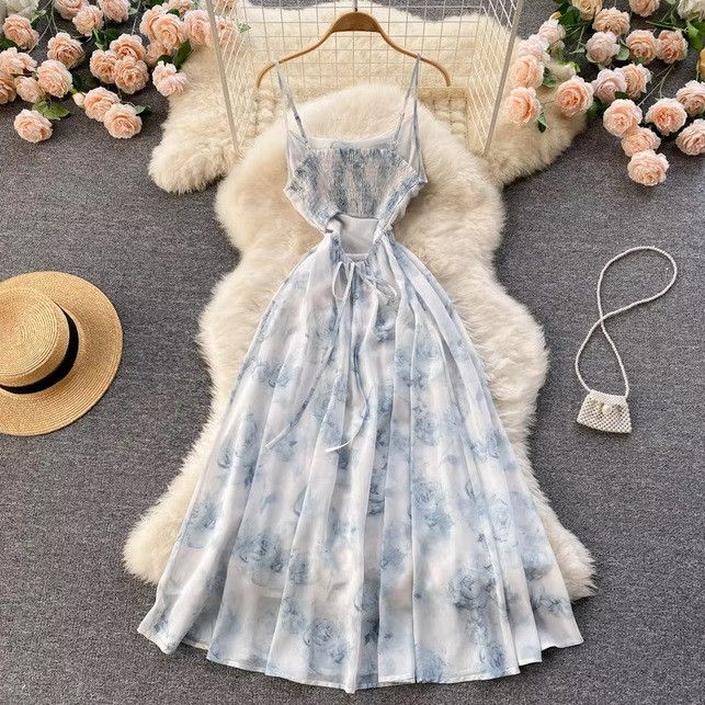 Handmade × Japanese Brand × Vintage Women Floral Strap Dress Backless Party Dress Size S / US 4 / IT 40 - 2 Thumbnail