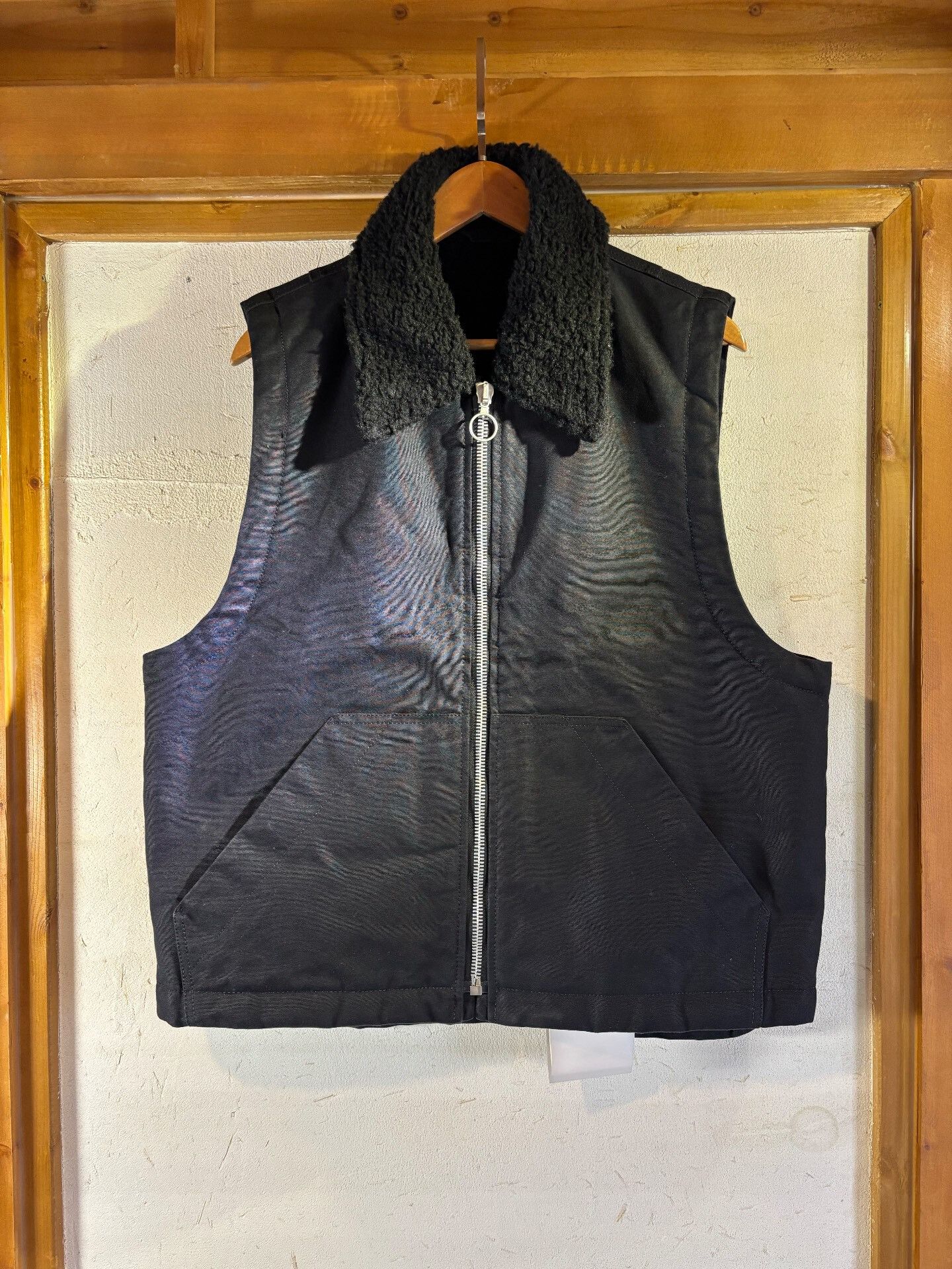 Our Legacy Our Legacy Waxed Cotton Shearling Vest Size US M / EU 48-50 / 2 - 1 Thumbnail