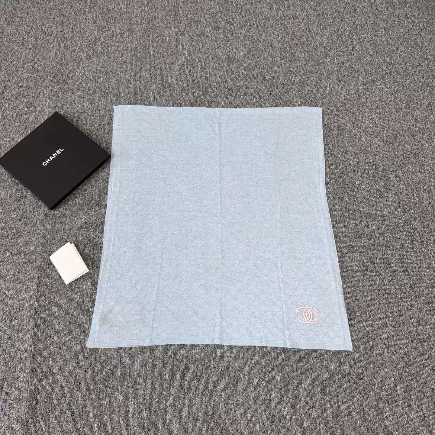 Chanel Chanel CC Muted Blue Silk-Cashmere Scarf 99 New Size ONE SIZE - 1 Thumbnail