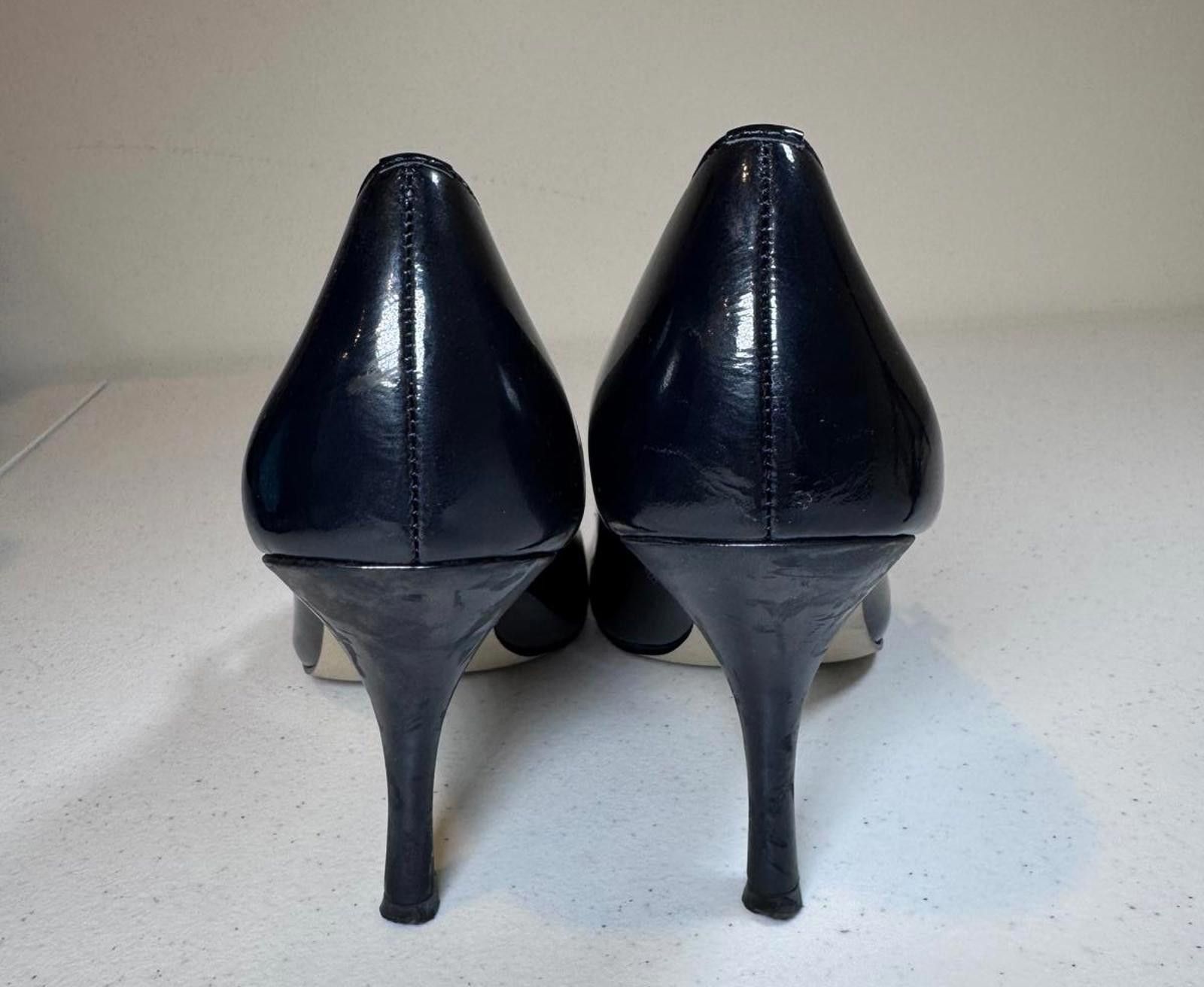Designer Elegant AK Anne Klein Navy Heels with Strap, size 10 Size US 10 / IT 40 - 3 Thumbnail
