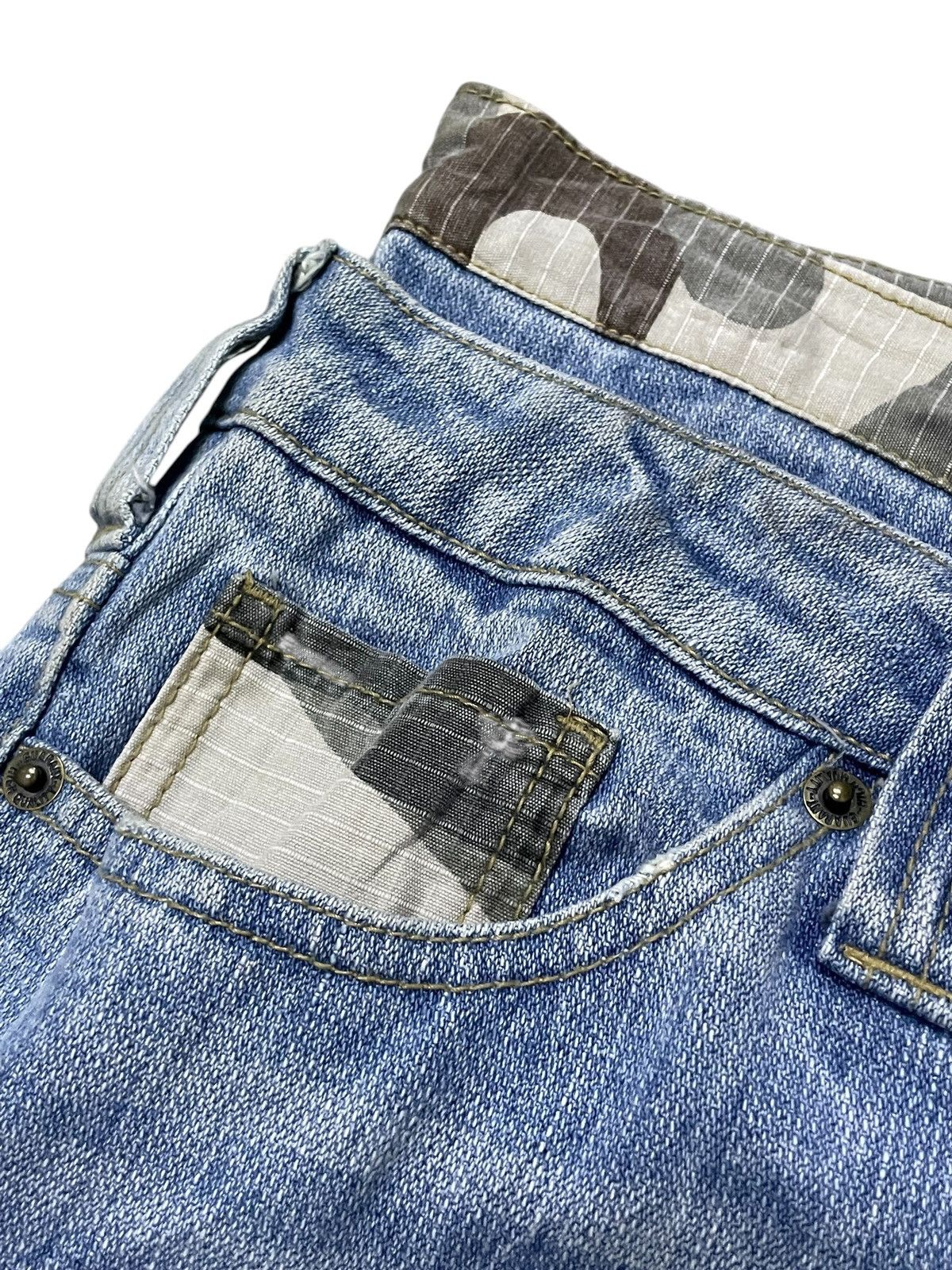 GOSTAR DE FUGA × Hysteric Glamour Daily Topics Japan Double Waist Camo Distressed Jeans Size US 30 / EU 46 - 12 Thumbnail