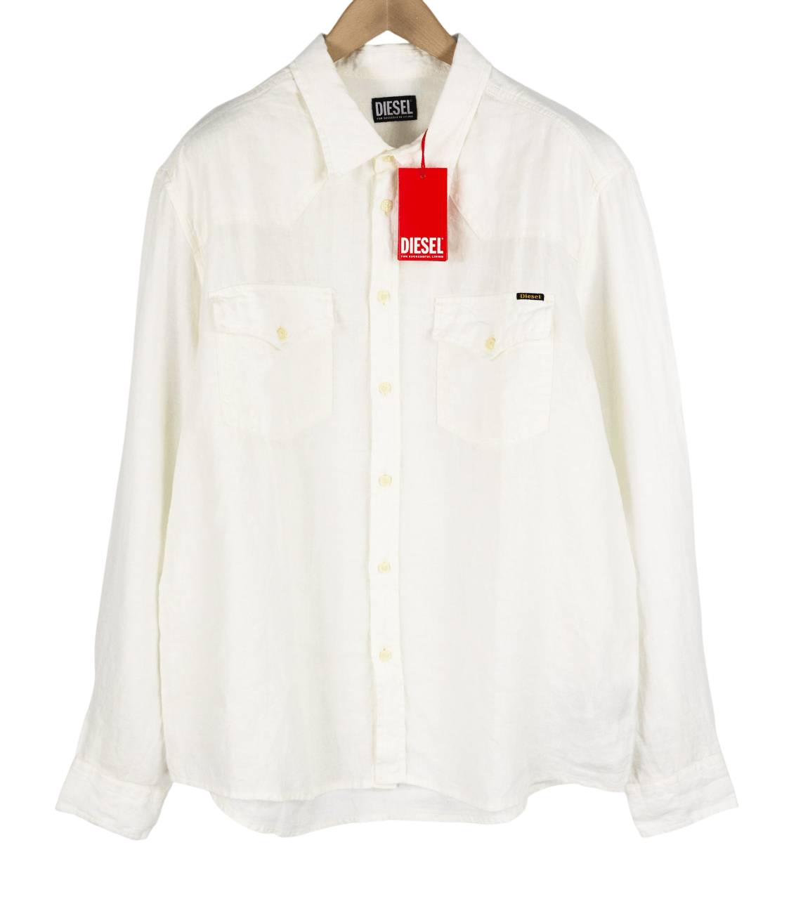 Diesel S-EAST-LONG-LIN XL Western Linen Buttoned 40485 Size US XL / EU 56 / 4 - 1 Thumbnail