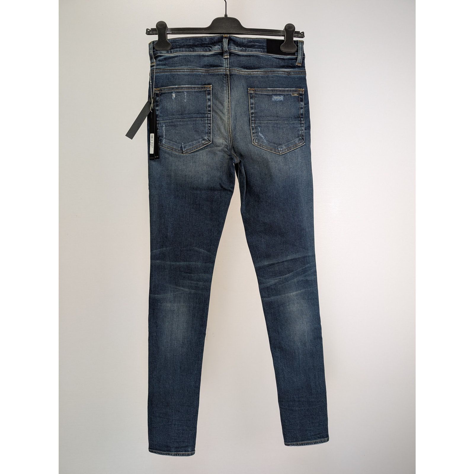 Amiri o1rshd1 Plaid Thrasher Denim Jeans in Deep Classic Blue Size US 36 / EU 52 - 13 Thumbnail
